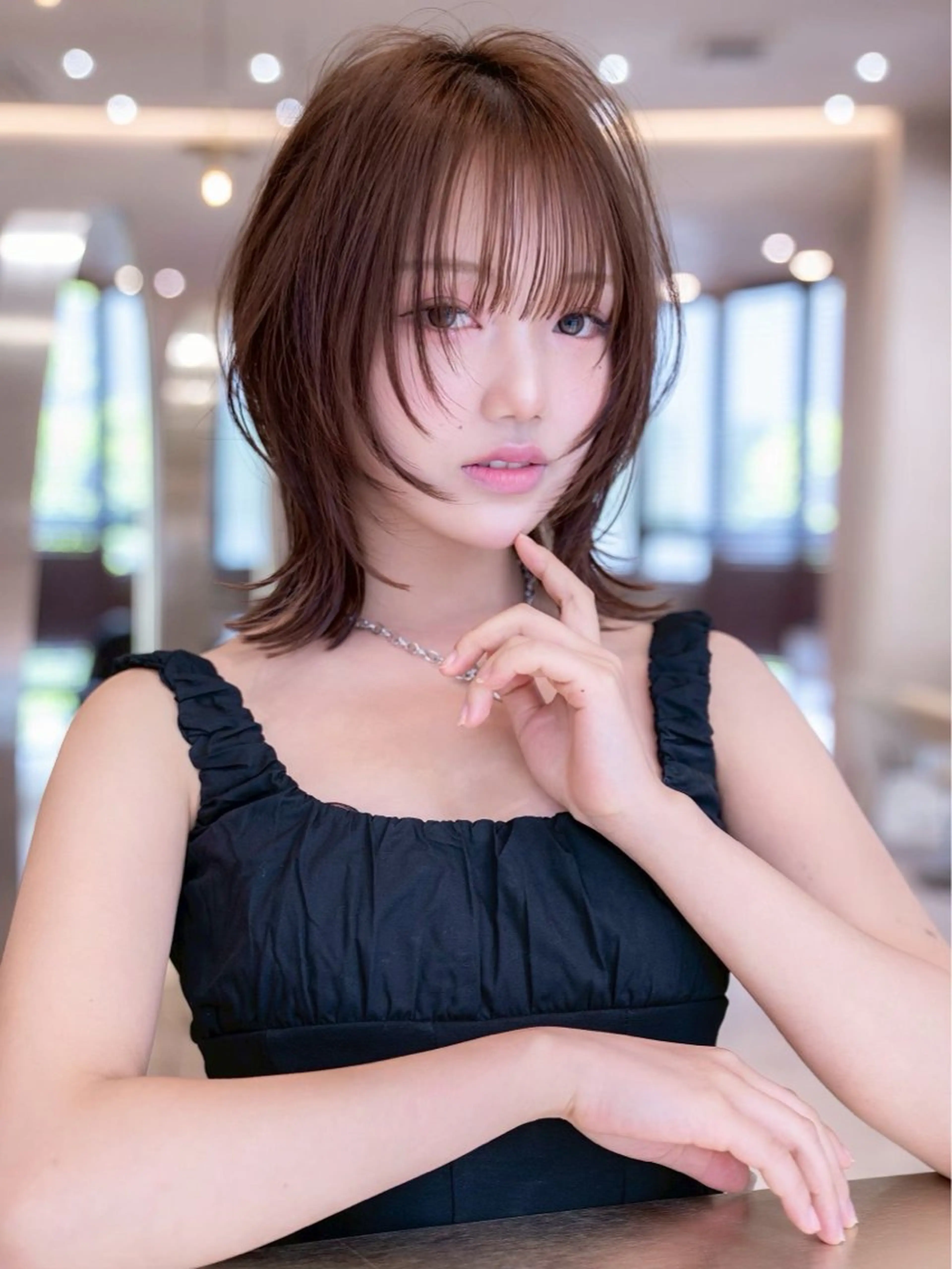 ミディアム カラー カット ヘアカラー トリートメント 渋谷/レイヤーボブ・ 韓国ボブ特化/楓のヘアスタイル