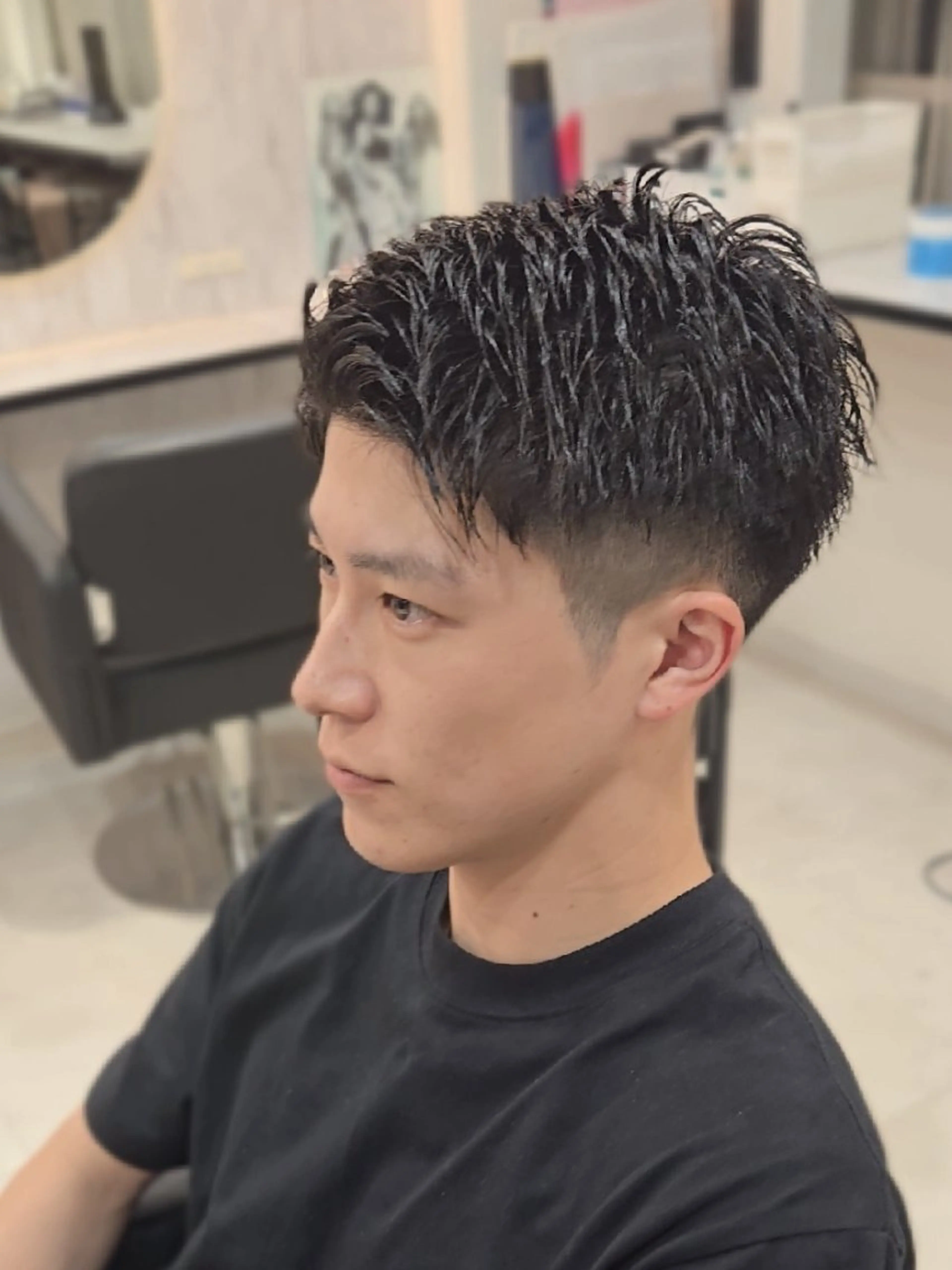 メンズ ショート カット ヘアセット Lapis 名古屋駅前店所属・LEN名古屋/パーマ メンズ特化美容師のヘアスタイル