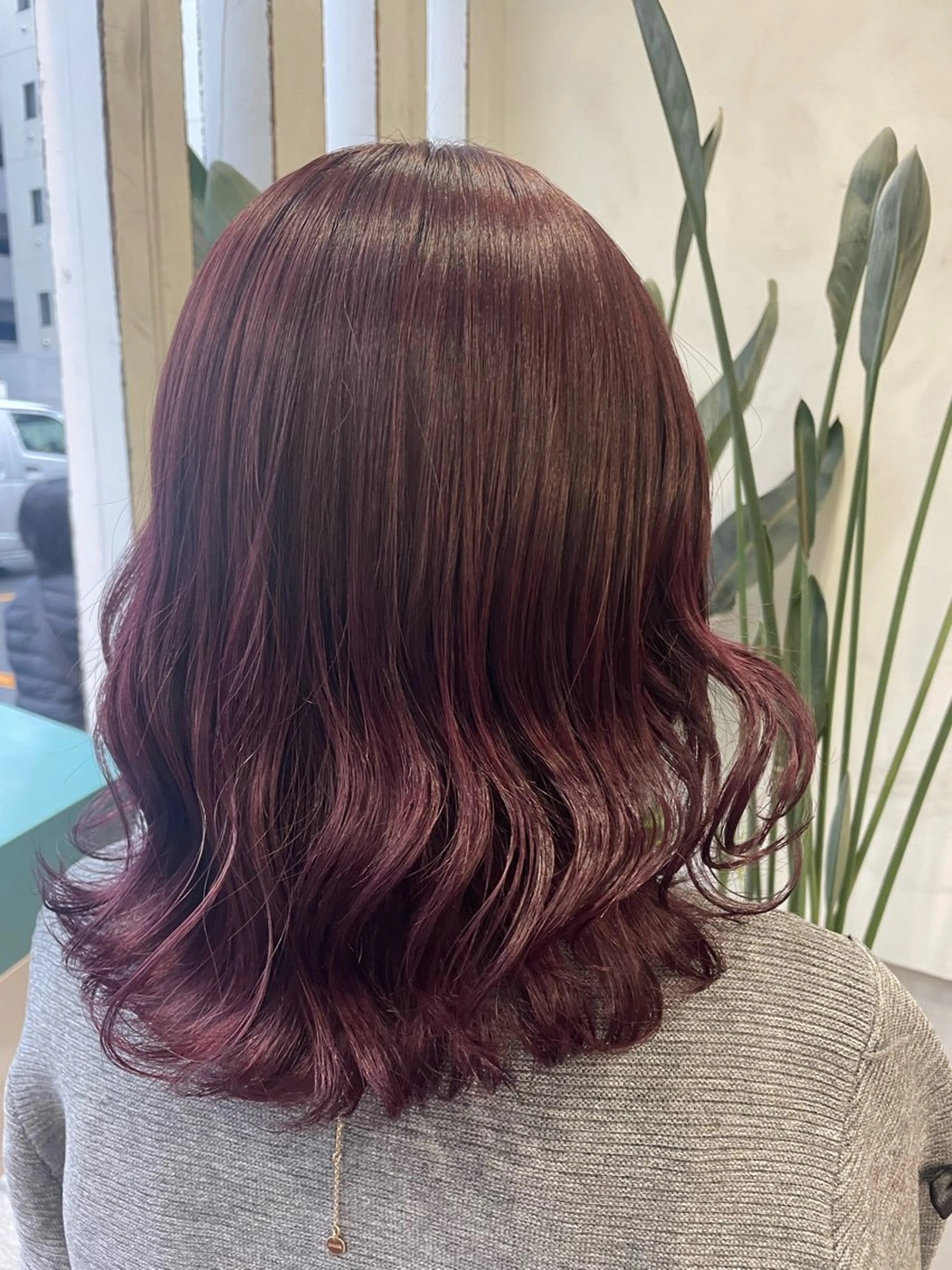 セミロング ピンクラベンダー 髪質改善 UN BLEACHのヘアスタイル