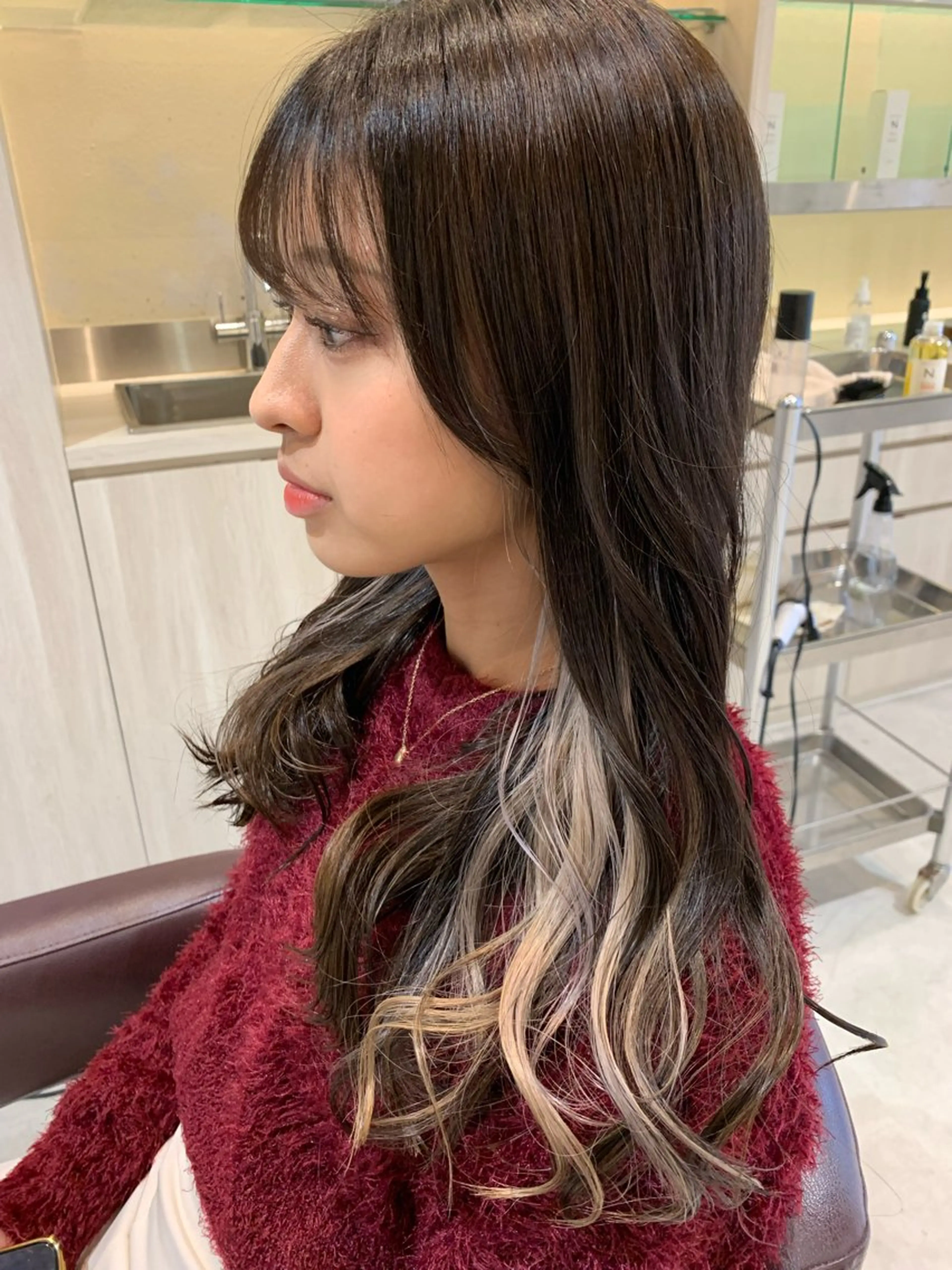 ロング ヘアカラー トリートメント mulum hair dressing salon所属・Yuuki🌷名古屋 栄　ベージュ/カラーのヘアスタイル