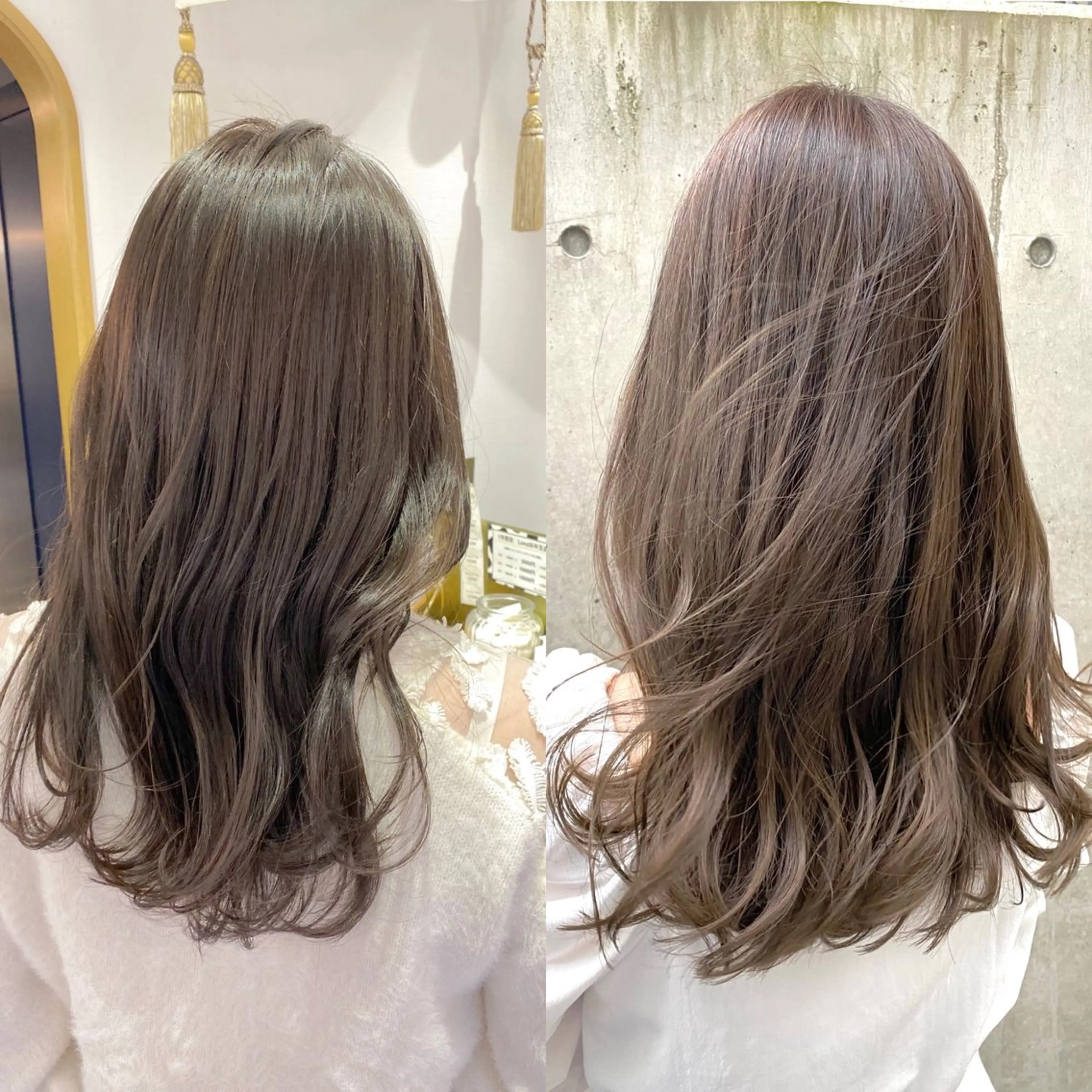 ミディアム カラー ヘアカラー トリートメント 韓国ヘア/レイヤー/ 髪質改善🫧西田のヘアスタイル