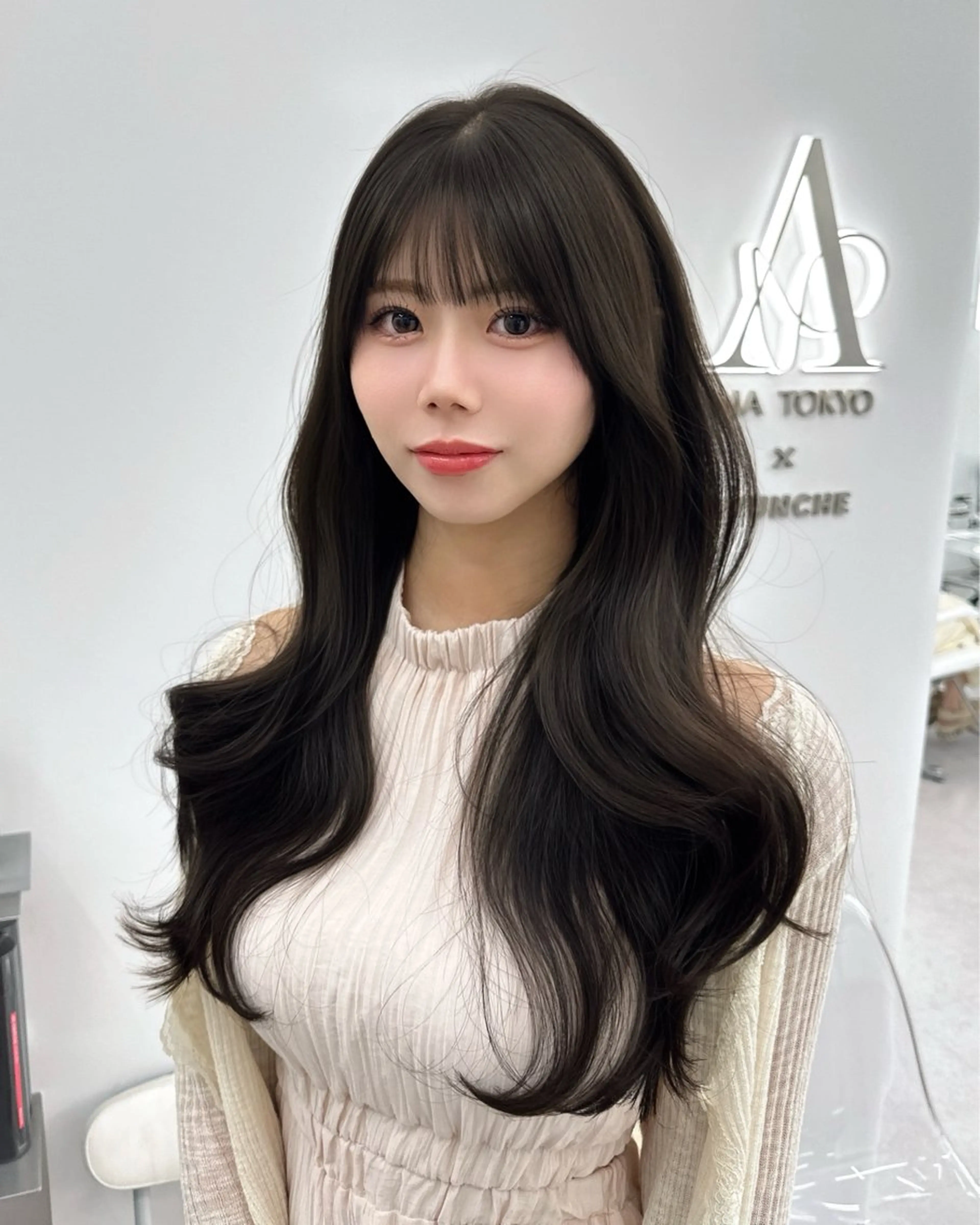 セミロング カラー 顔周りカット 韓国風ヘア カット ヘアカラー トリートメント 顔周り特化/韓国ヘア /レイヤー/吉野幸大のヘアスタイル