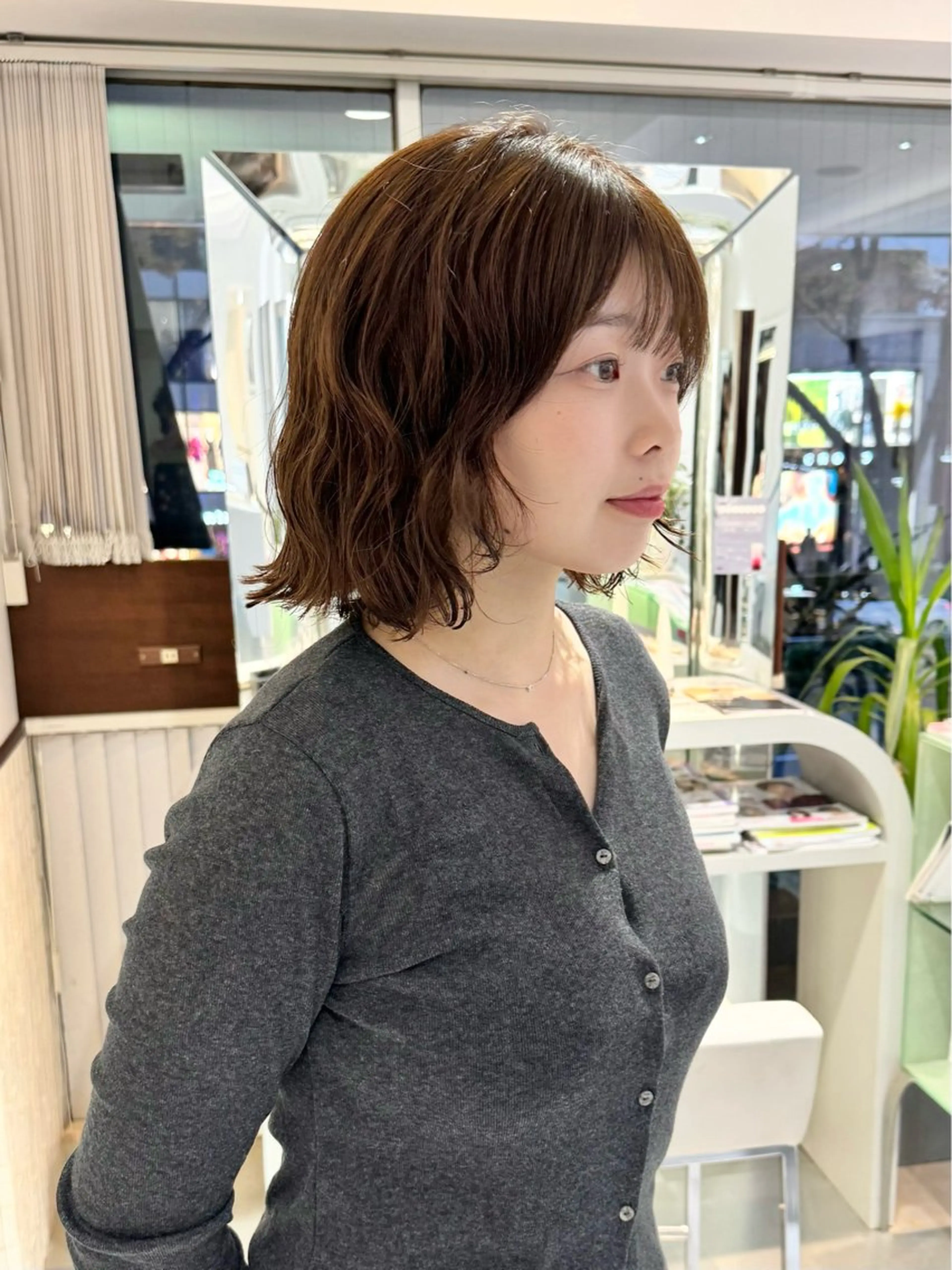 ミディアム パーマ ミディアムパーマ ボブ カット パーマ トリートメント ZENKO表参道店所属・デジタルパーマ 🌀ボブ　萩原　龍のヘアスタイル