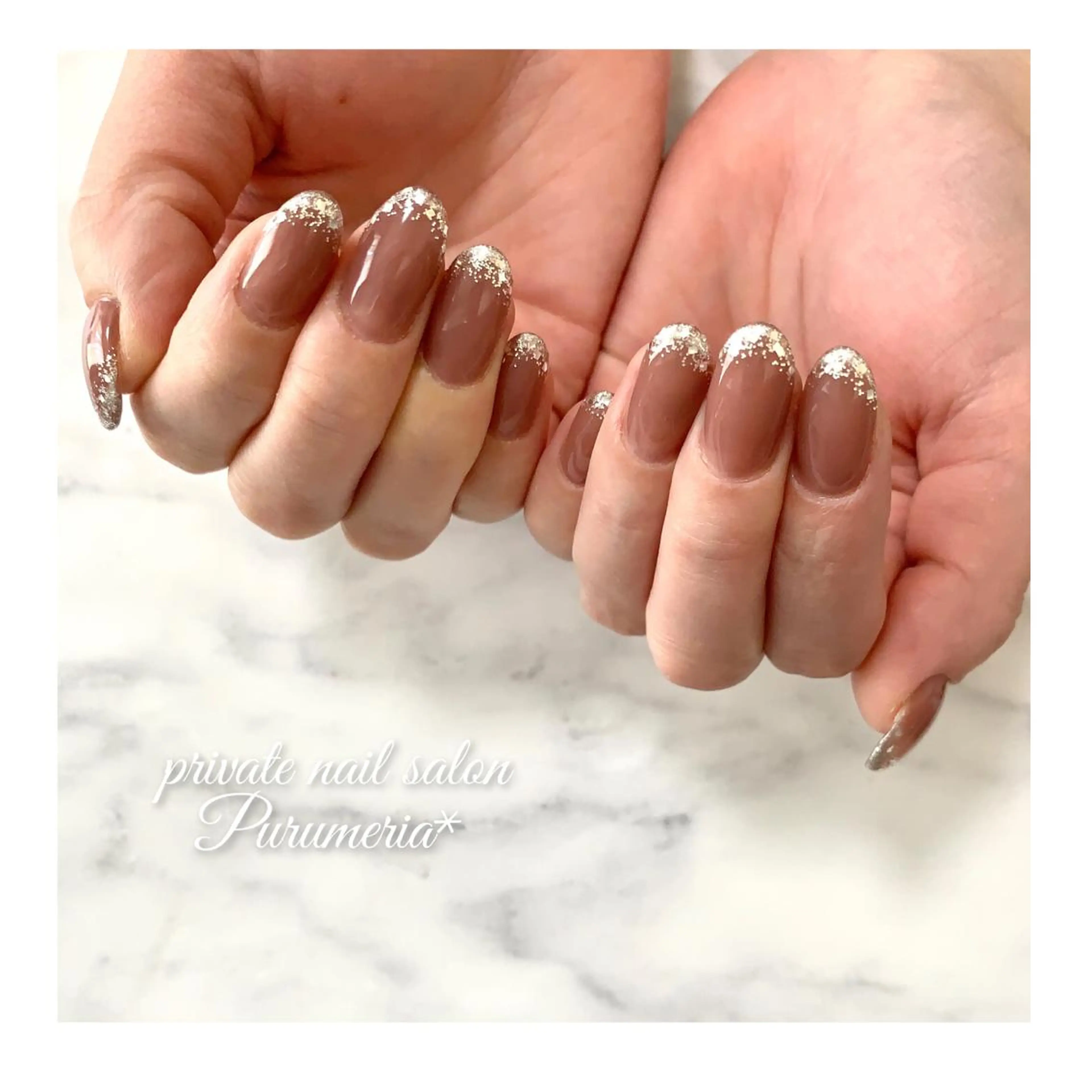 ネイル フレンチネイル ラメ(グリッター) Malama ___Ayakaのネイルデザイン