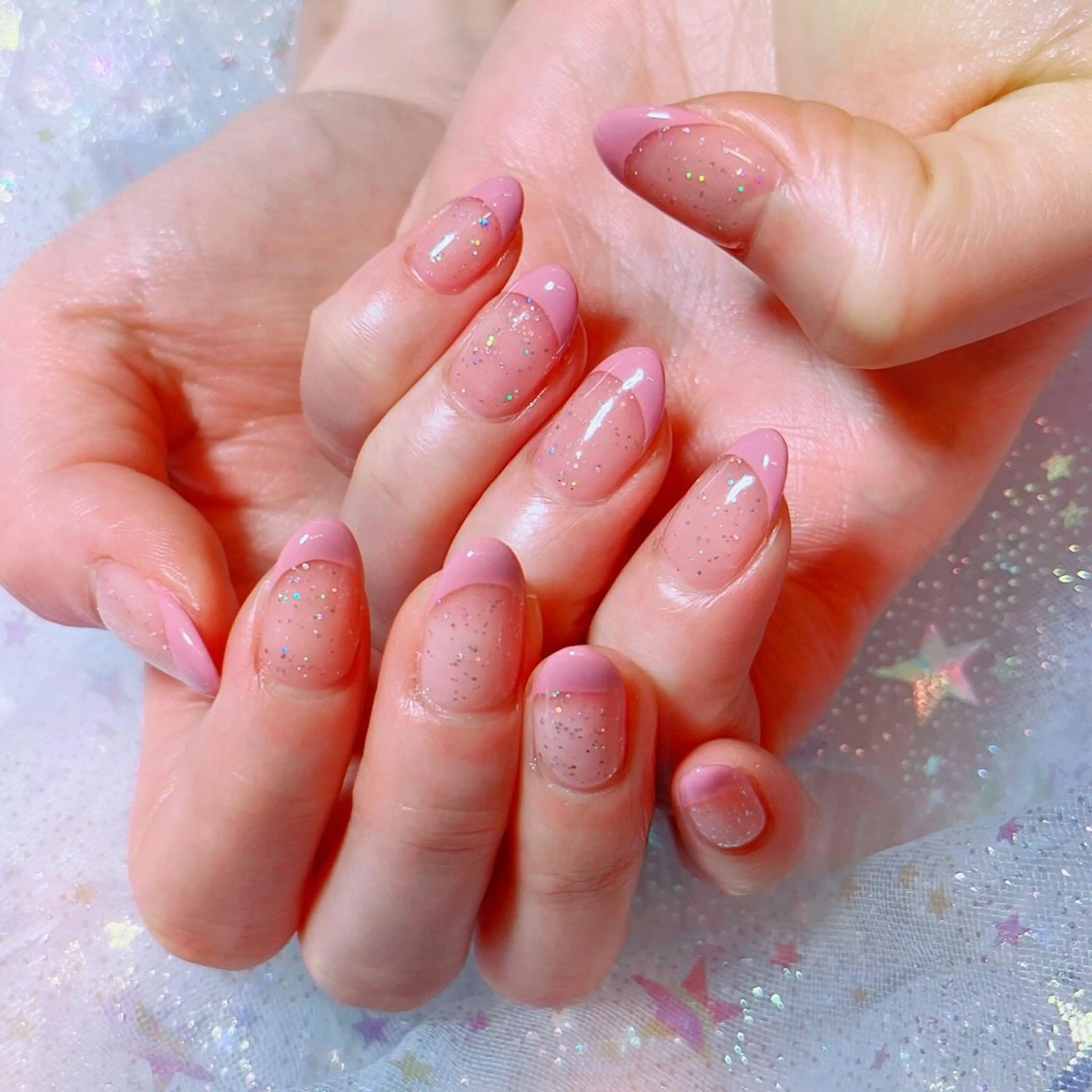 ネイル フレンチネイル ピンク 春ネイル ハンドネイル ruirui.naildesign所属・RUI ☆のネイルデザイン