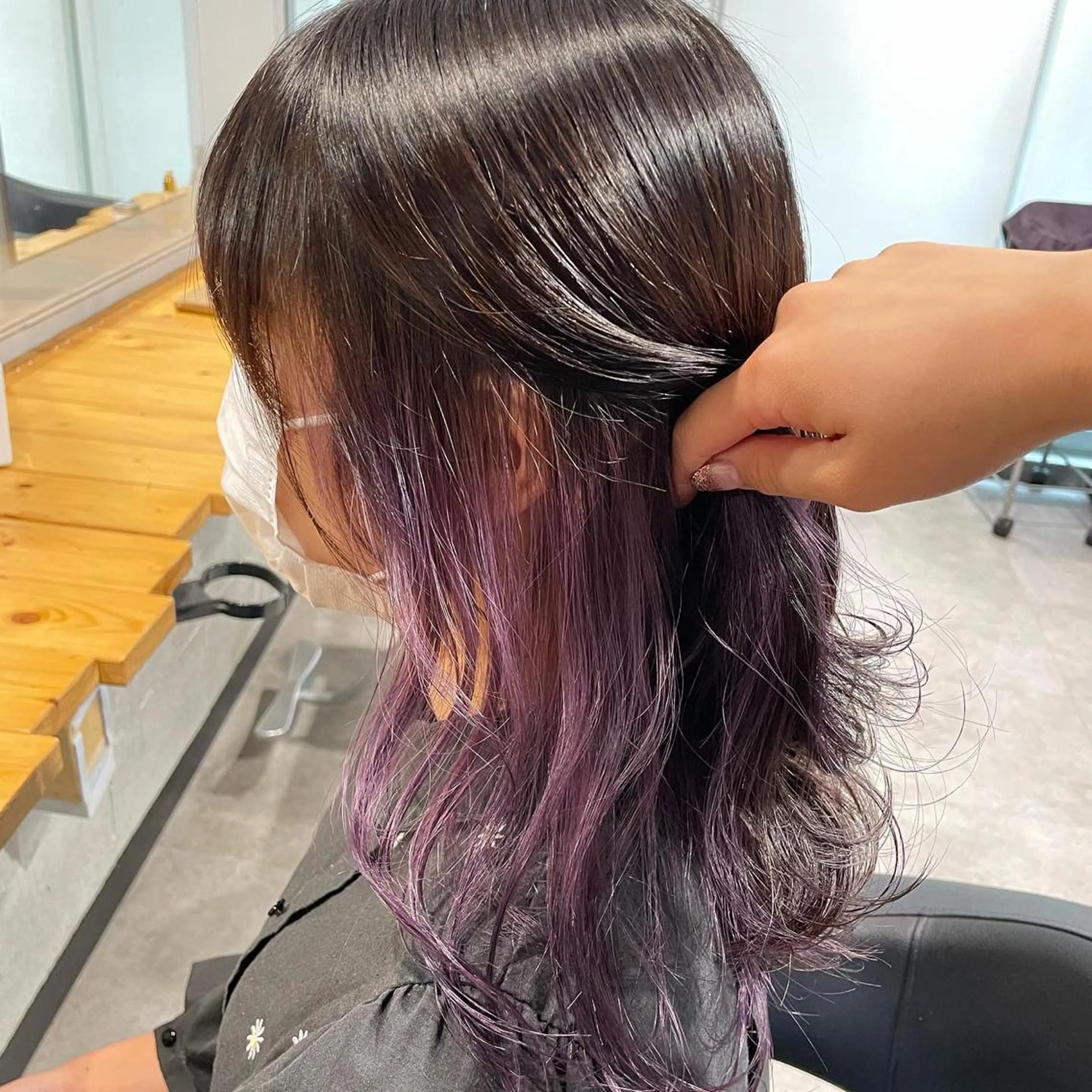 セミロング カラー ヘアアレンジ 🫧うる艶トレンド 🫧透明感カラーのヘアスタイル