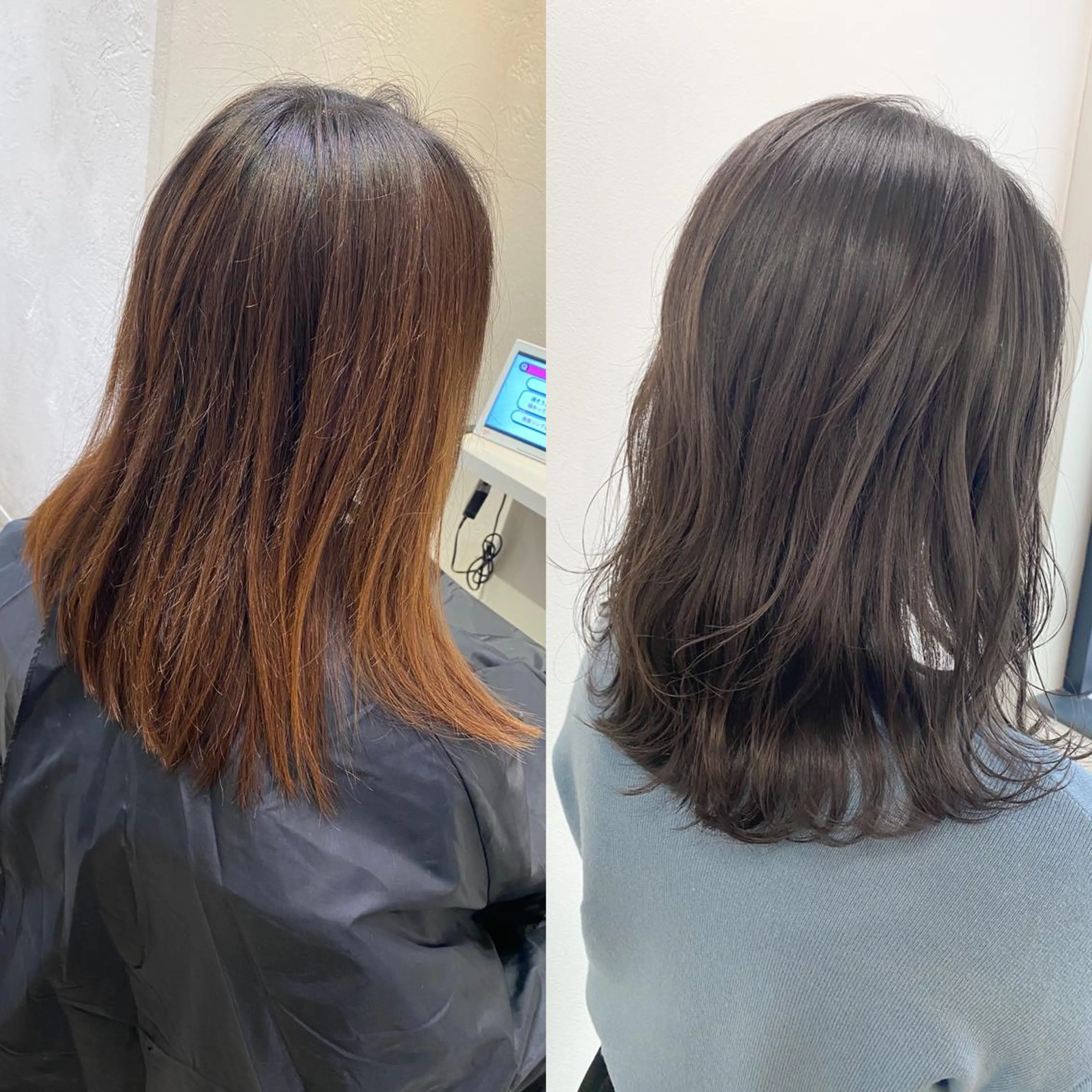 ミディアム カラー 透明感カラー カット ヘアカラー 上川 開生のヘアスタイル