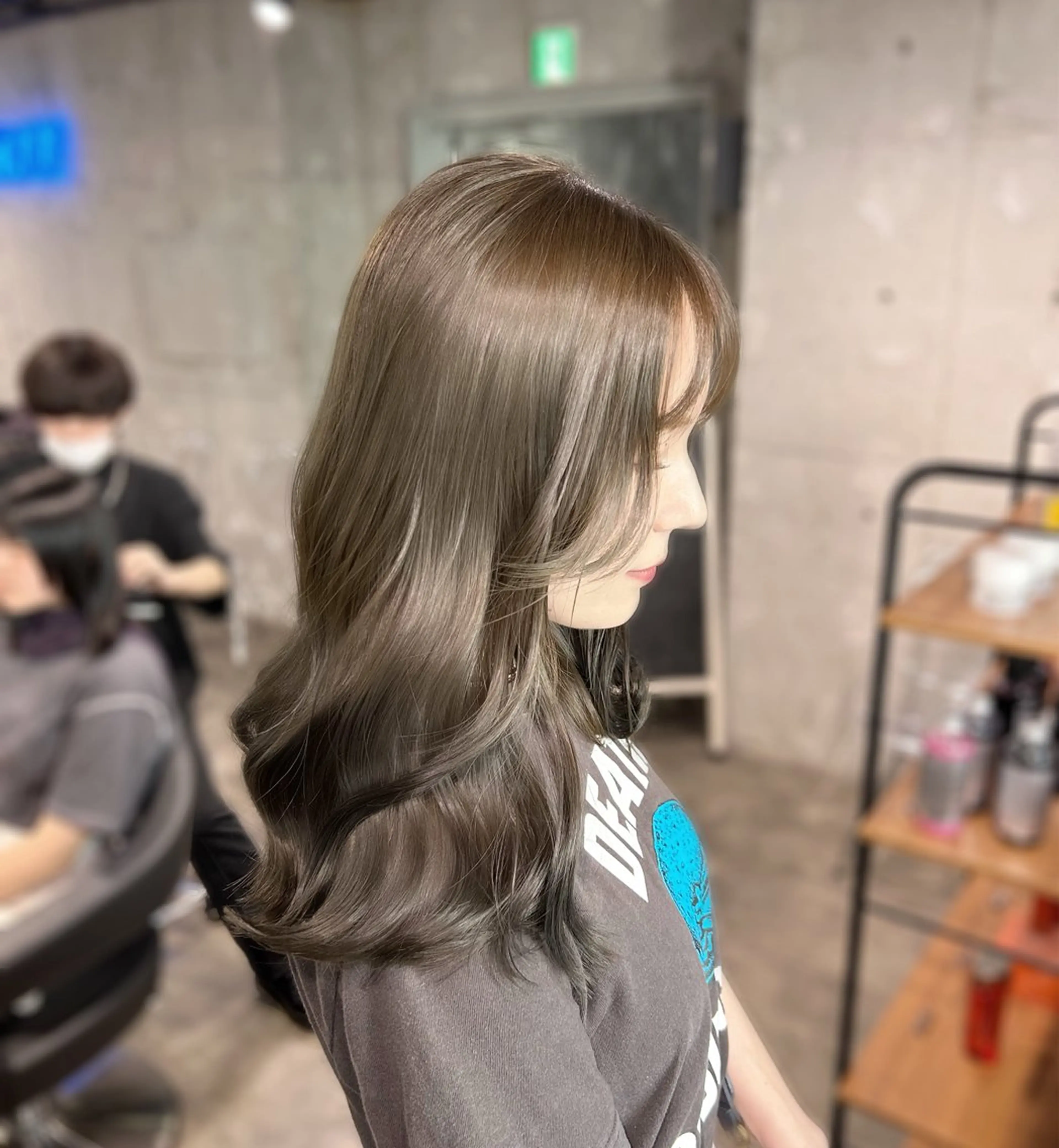 ロング カラー ヘアカラー トリートメント ヘッドスパ ヘアセット I'S.横浜所属・赤み消しカラー 🍀JUNKIのヘアスタイル