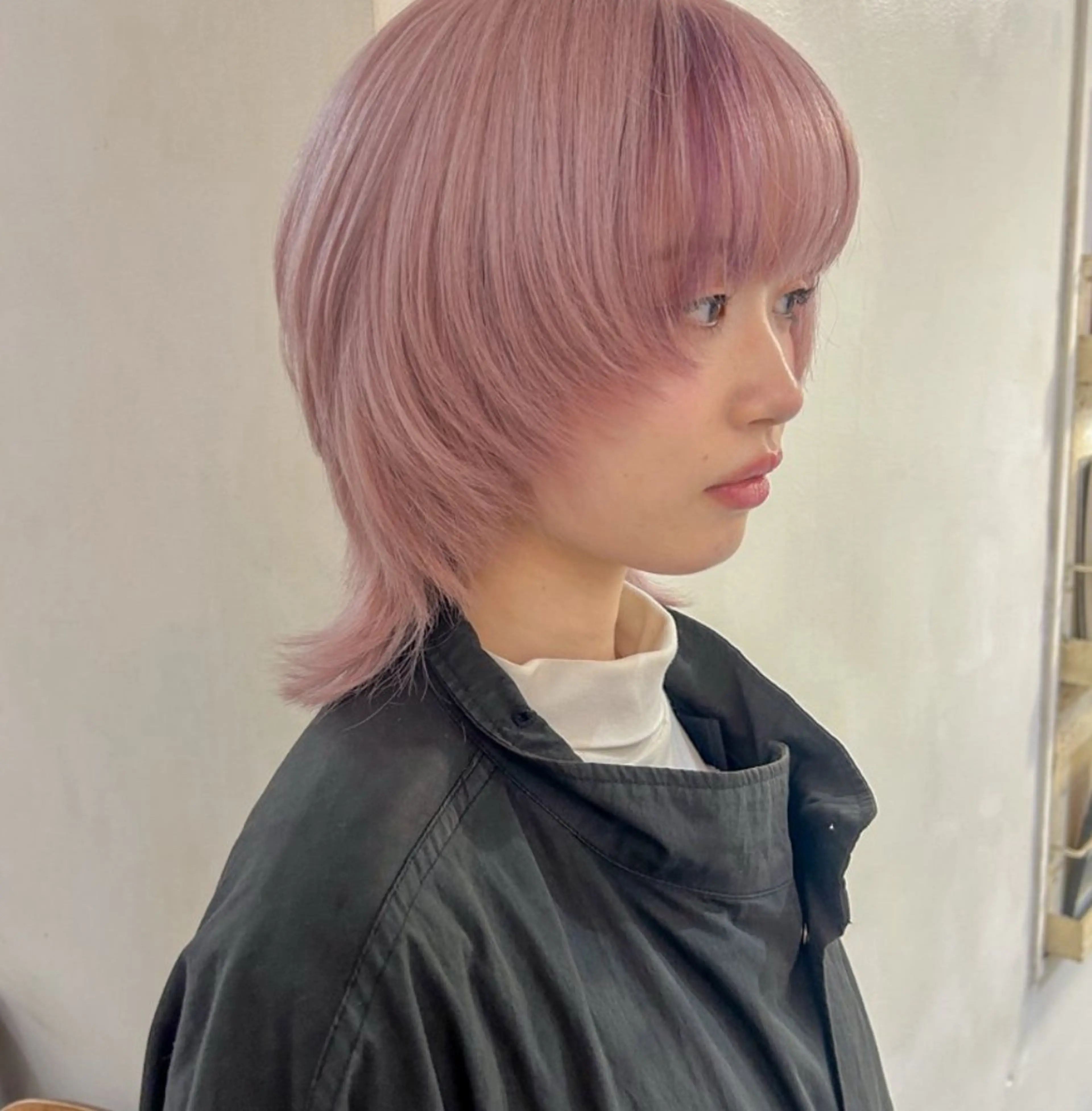ショート カラー ピンクカラー レイヤーカット ウルフカット ウルフレイヤー カット ヘアカラー ﾘｭｳﾄ/ボブ/ レイヤー/ブリーチのヘアスタイル