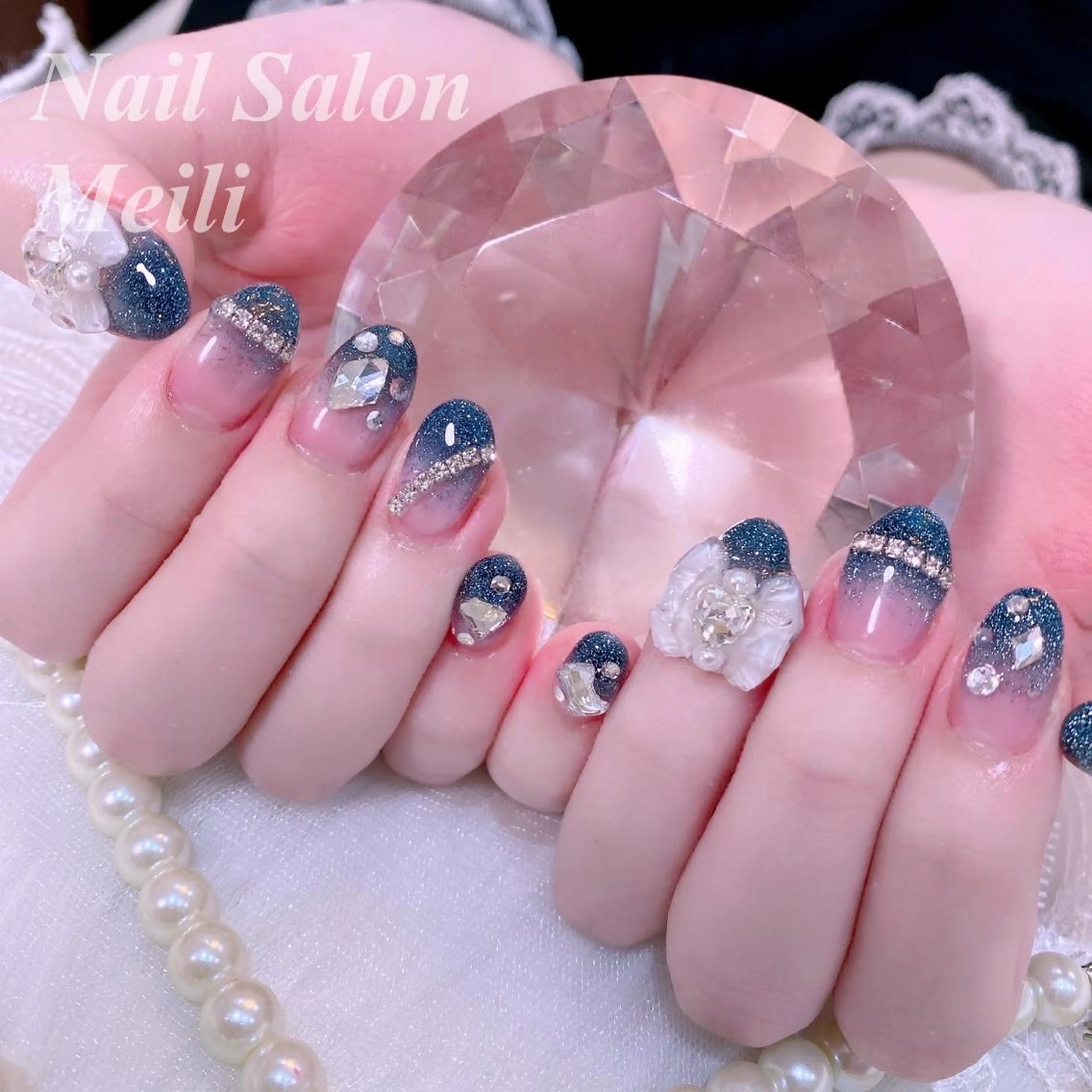 ネイル アートネイル グラデーション リボン NAILSALON MEILIのネイルデザイン