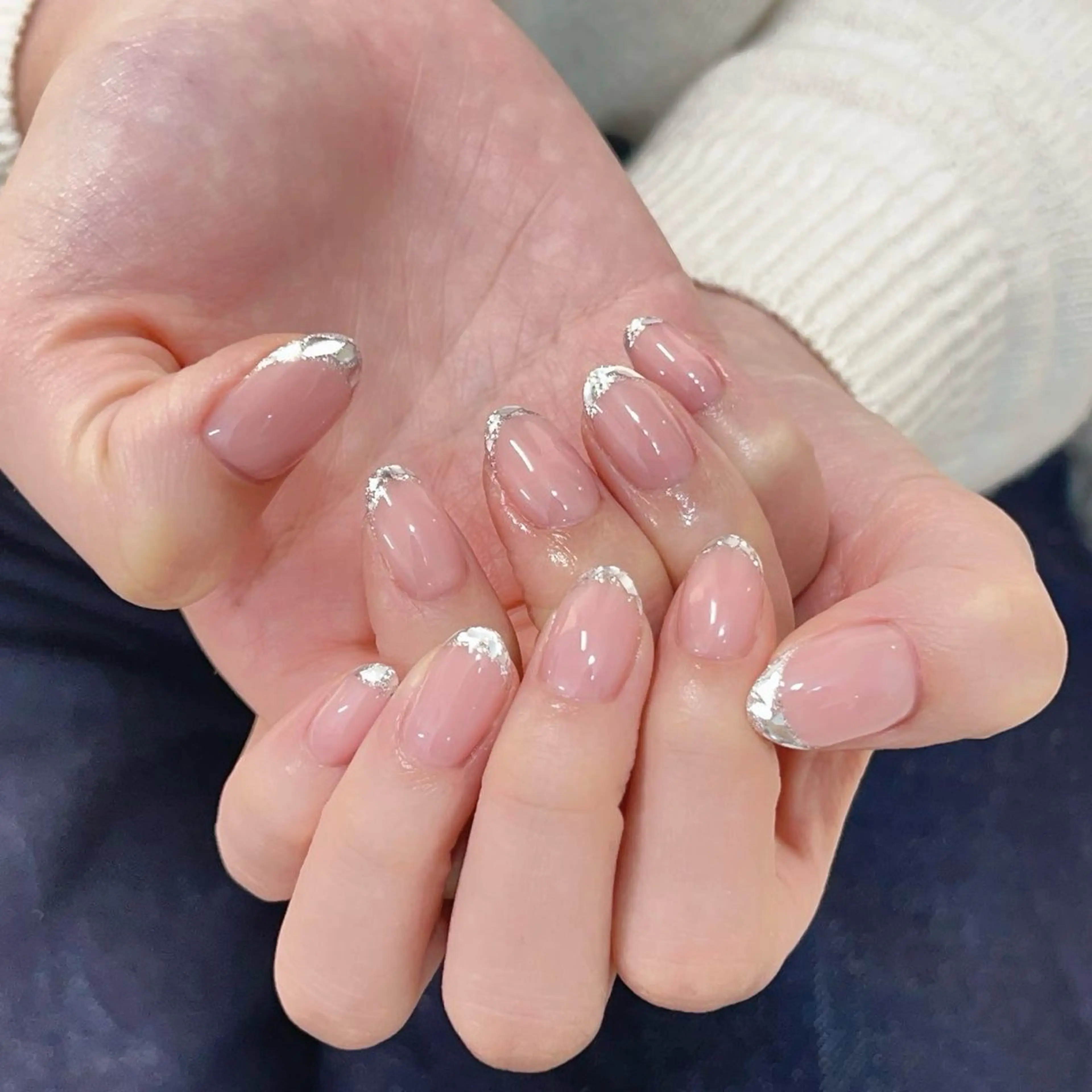 ネイル フレンチネイル ガラスフレンチ L&Y Nail salonのネイルデザイン