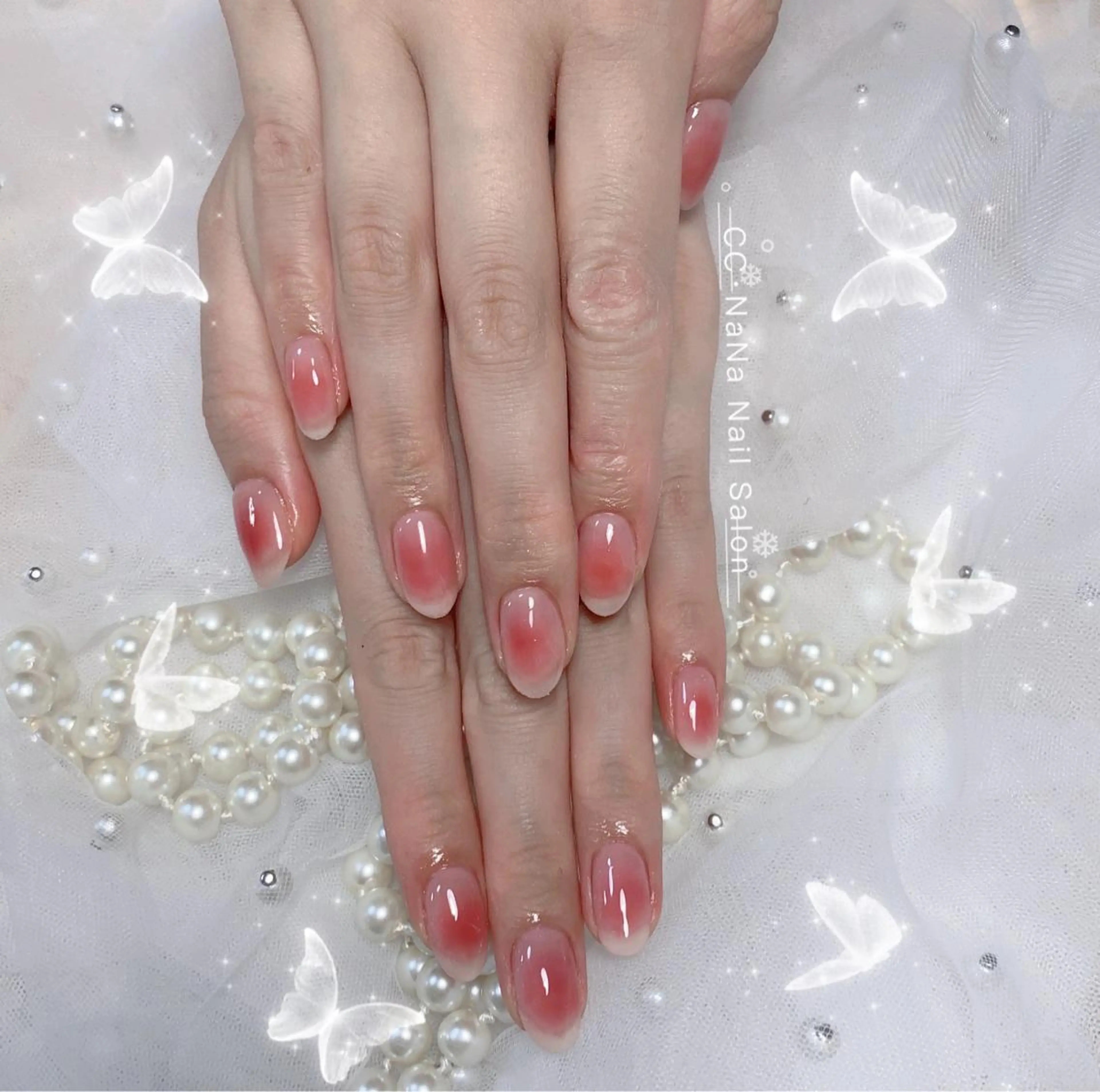 ネイル チークネイル クリアネイル フラッシュネイル フレンチネイル ジェルネイル 💎CC・NaNa 韓国風ネイル🌙のネイルデザイン