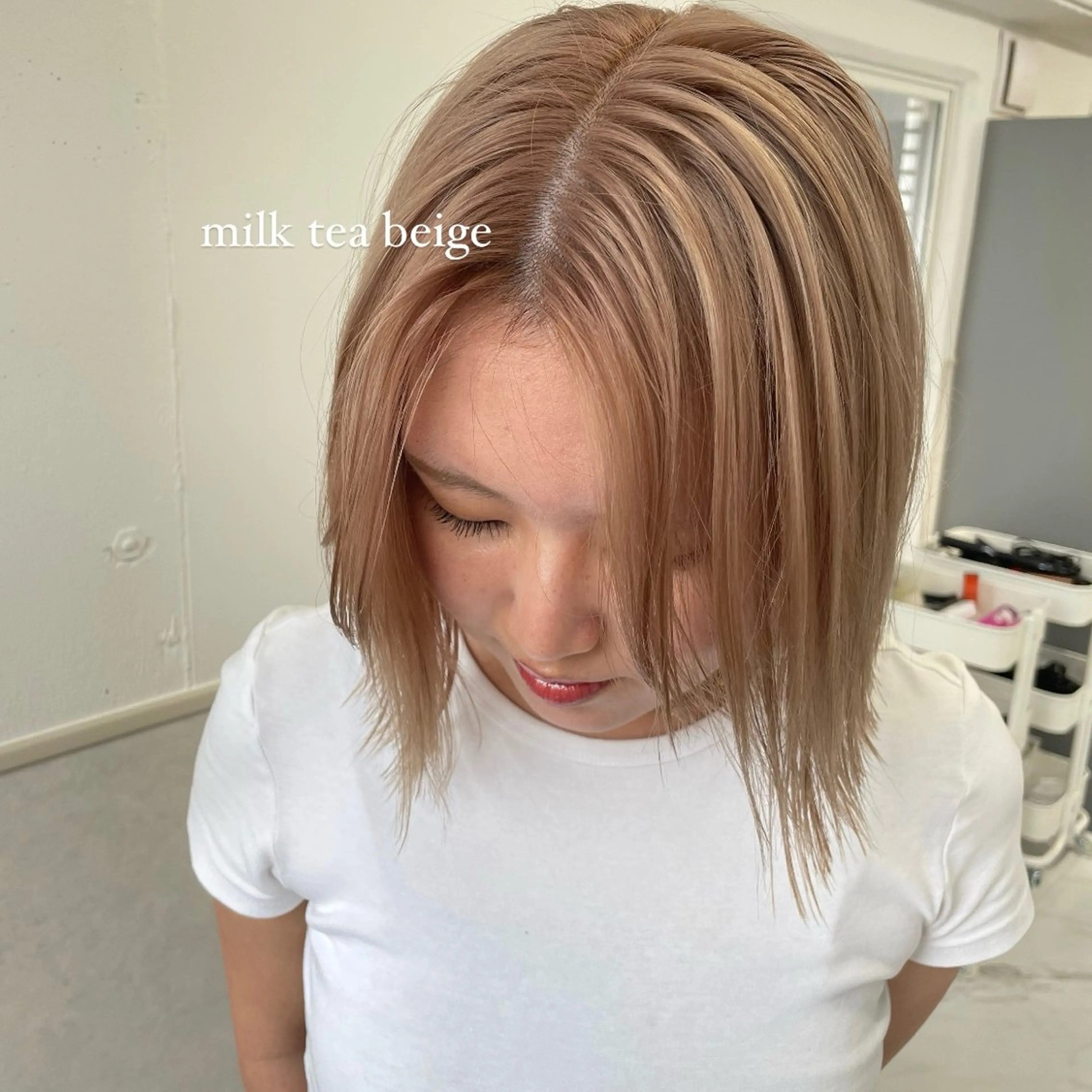 ミディアム カラー ヘアカラー ハイトーン/ボブ /HBL/AYUNAのヘアスタイル