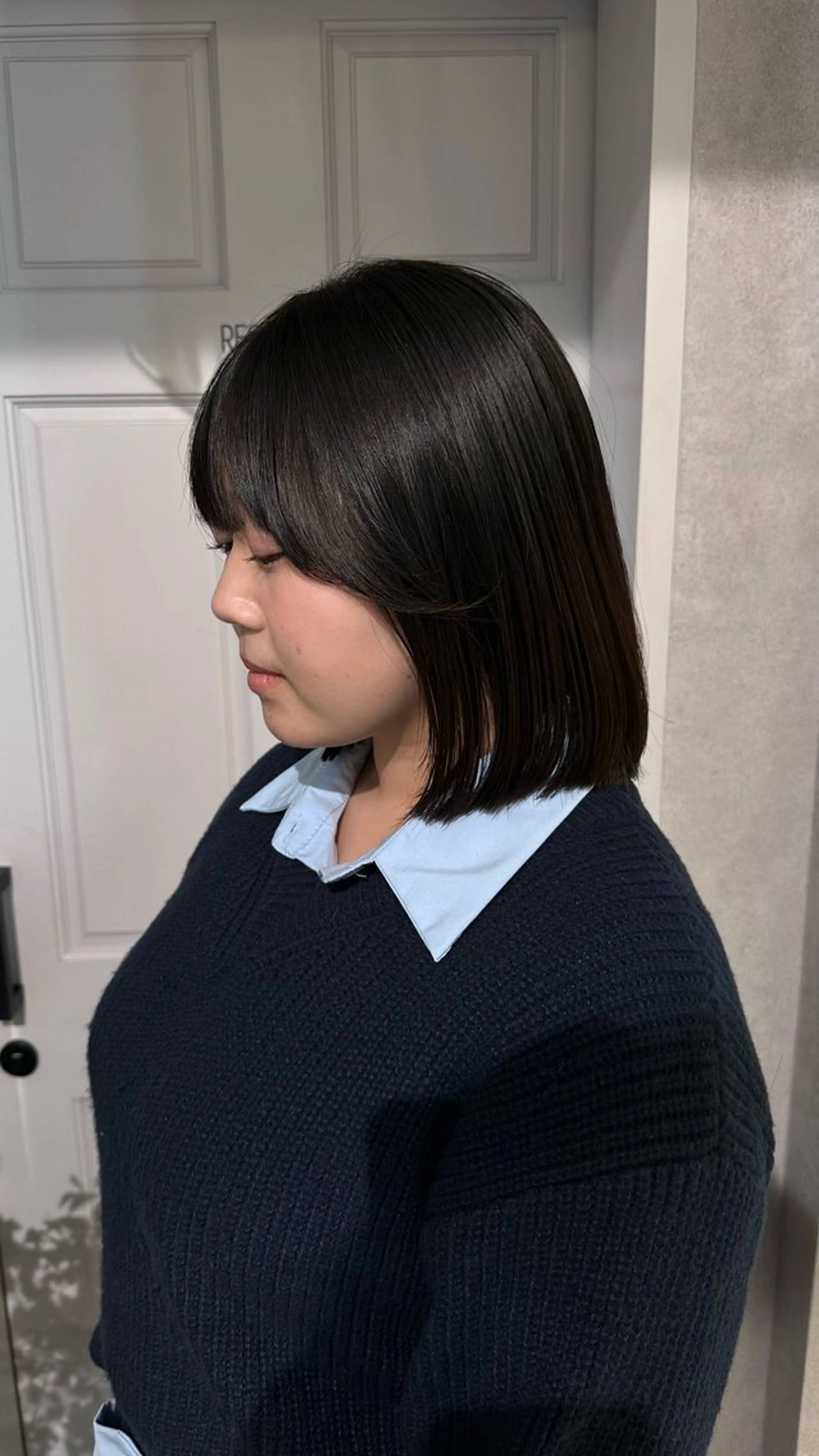 ショート 切りっぱなしボブ ボブ くせ毛 顔周りカット ハイライト カット HARUKI🏔️/ メンズ/透け感カラーのヘアスタイル