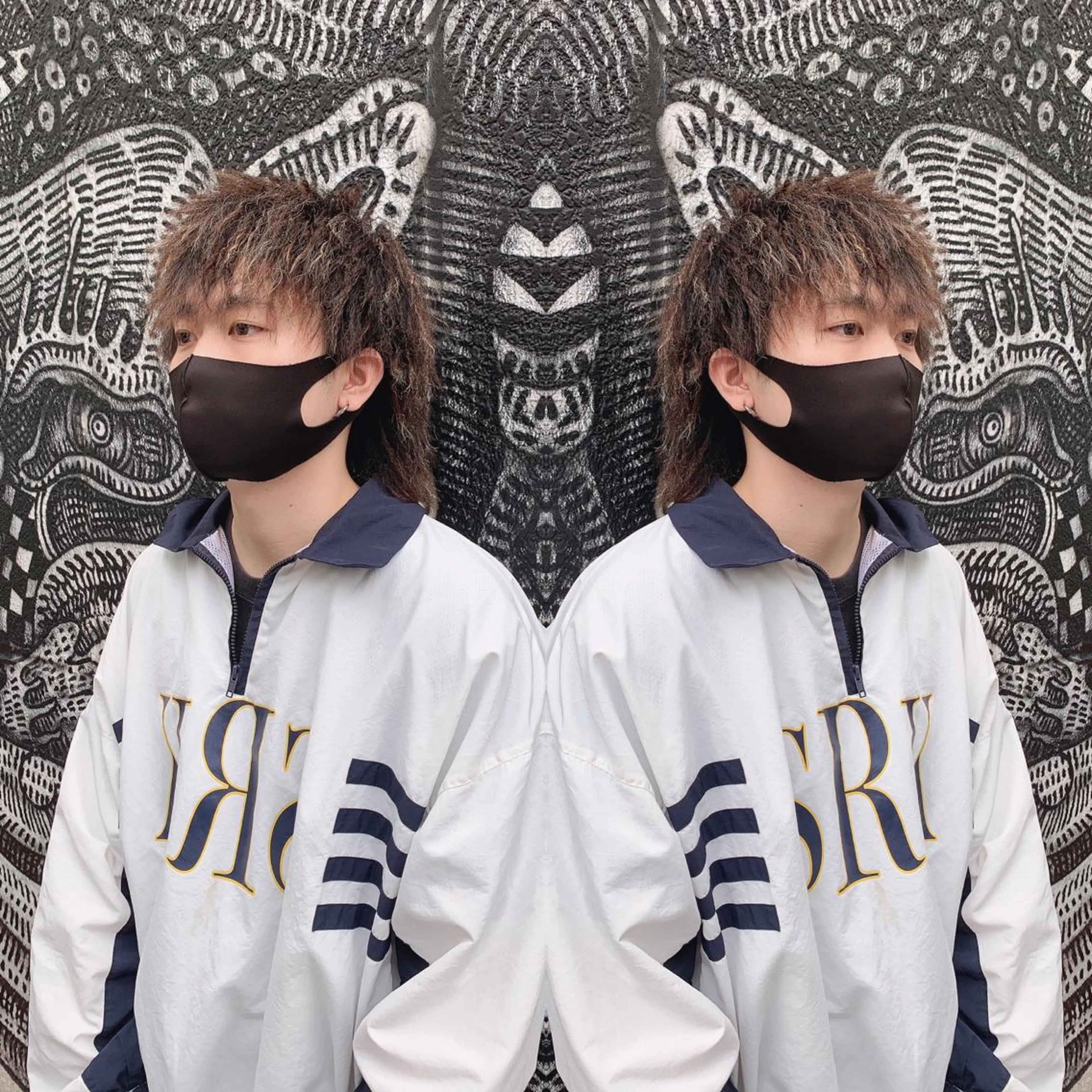 ミディアム パーマ メンズ ミディアムパーマ メンズパーマ メンズツイストパーマ ツイストパーマ haco+所属・🌈派手髪エクステ ブレイズ🌈ひろとのヘアスタイル