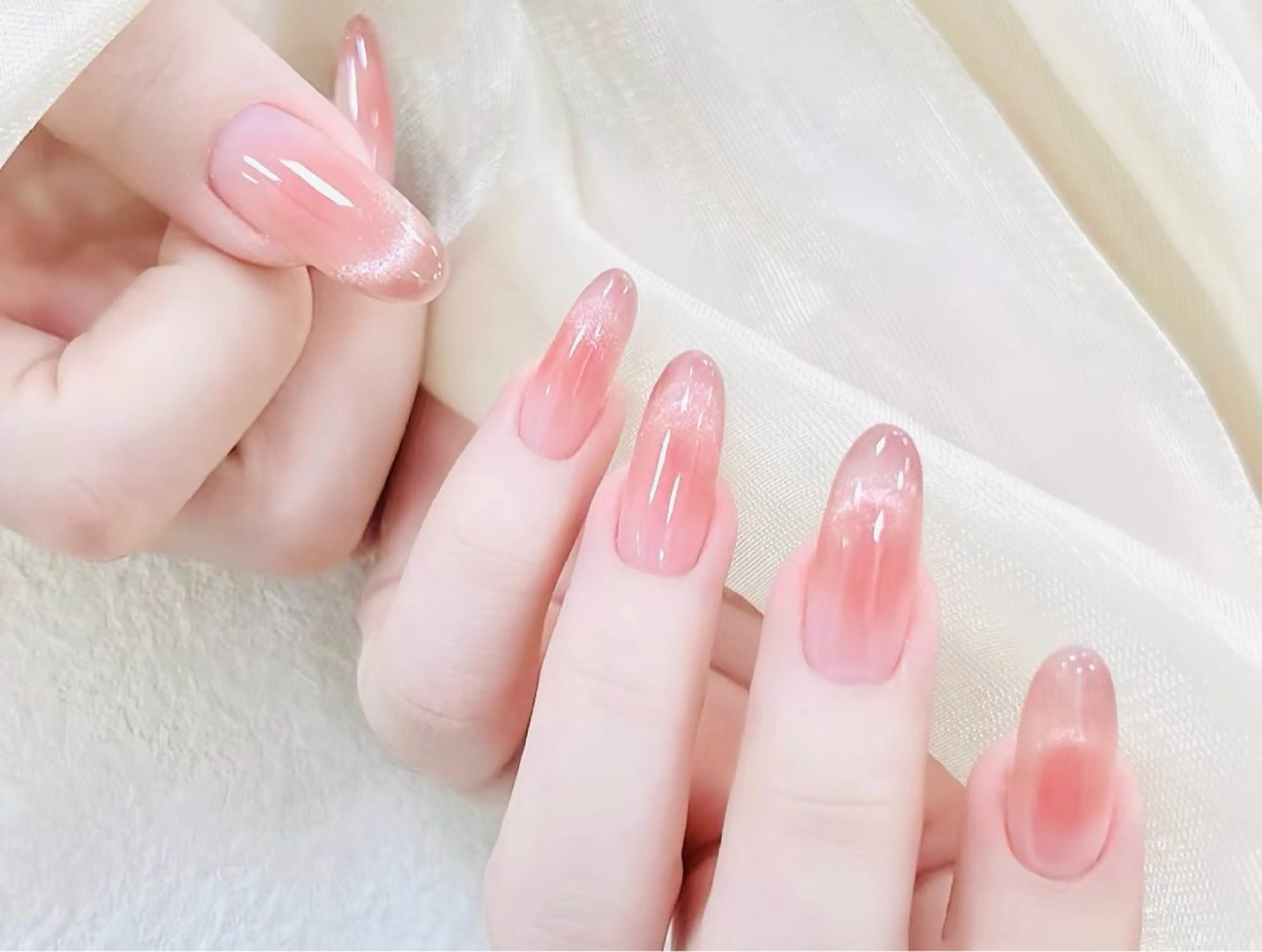 ネイル チークネイル フレンチネイル マグネットネイル マグネットフレンチ ピンク ハンドネイル ハンドケア darkhoney 池袋💅のネイルデザイン