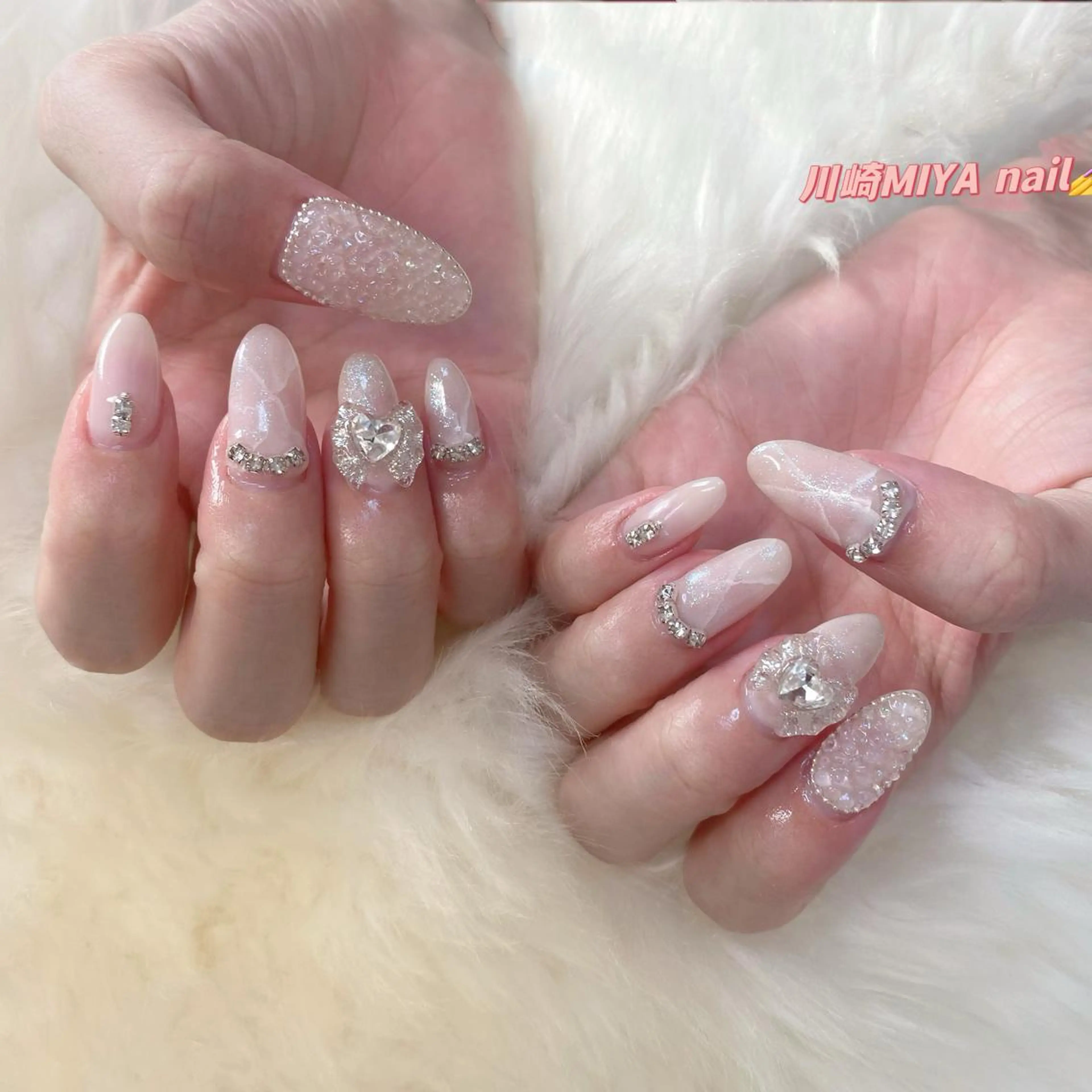 ロング ハンドネイル ハンドケア 💜MIYA nail川崎店のネイルデザイン