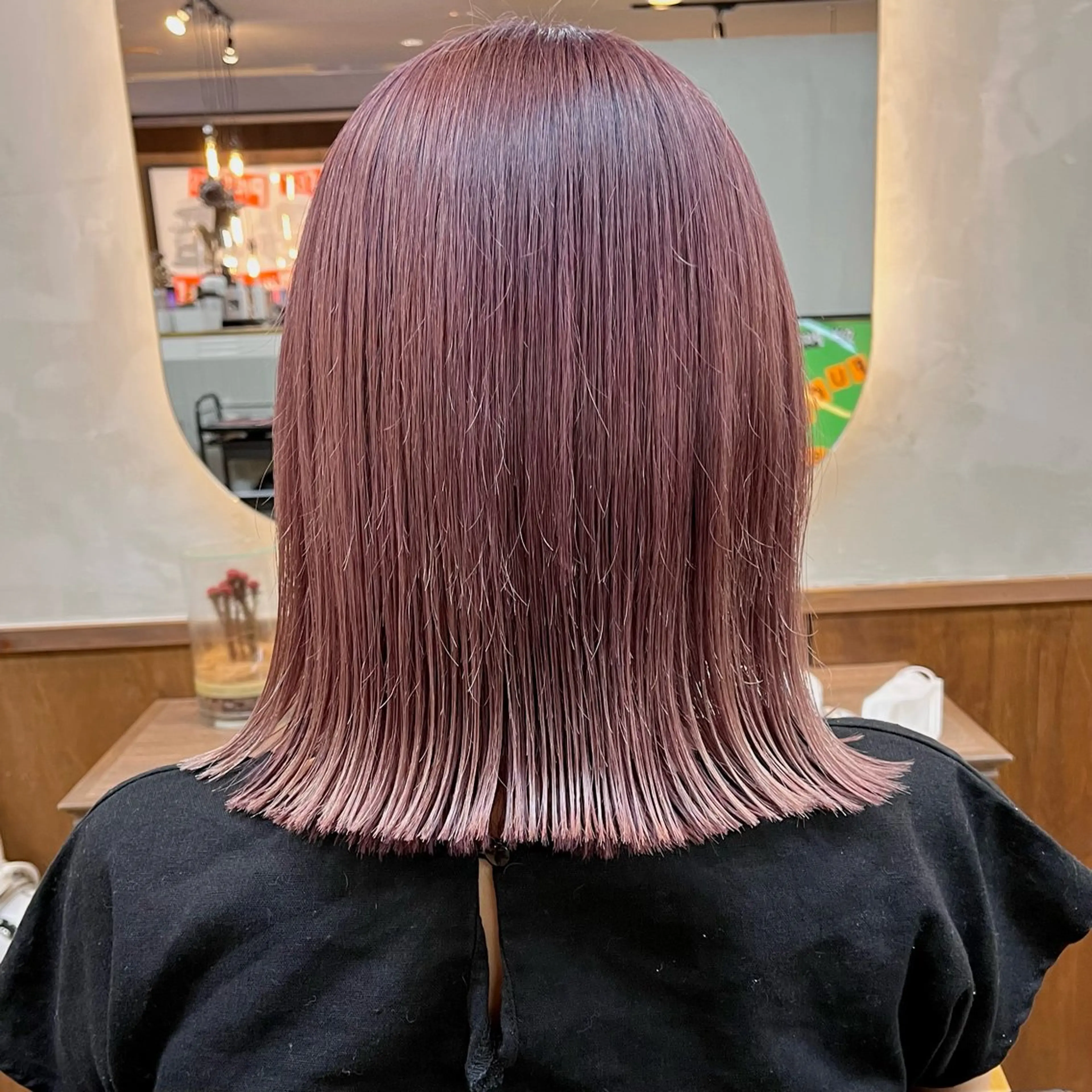 ミディアム カラー ベージュカラー ダブルカラー ピンクカラー ピンクベージュ ボブ ヘアカラー 慎太朗/メンズカット /メンズパーマのヘアスタイル
