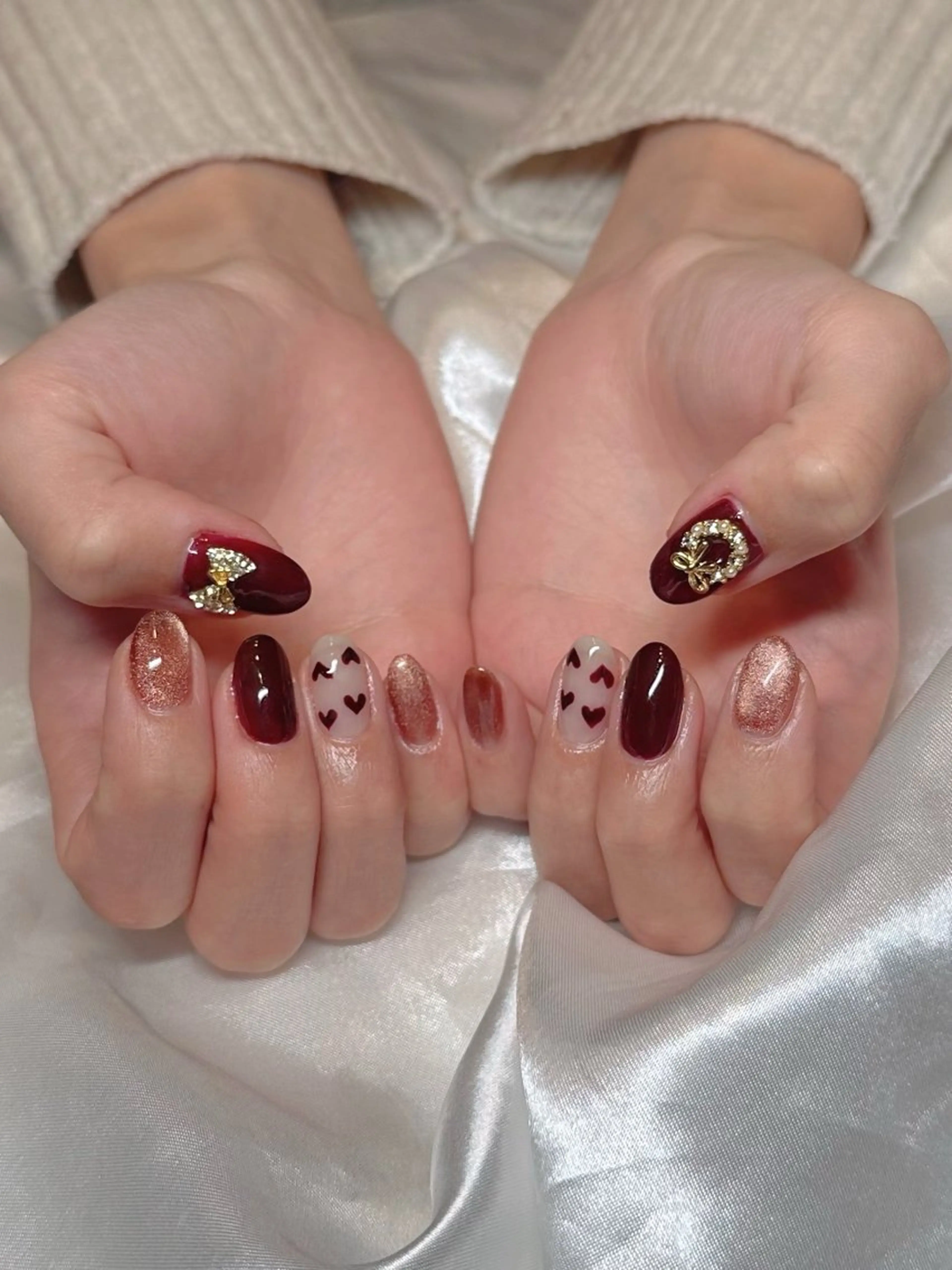 ネイル フラッシュネイル ハート マグネットネイル ニュアンスネイル シンプルネイル at Nailのネイルデザイン