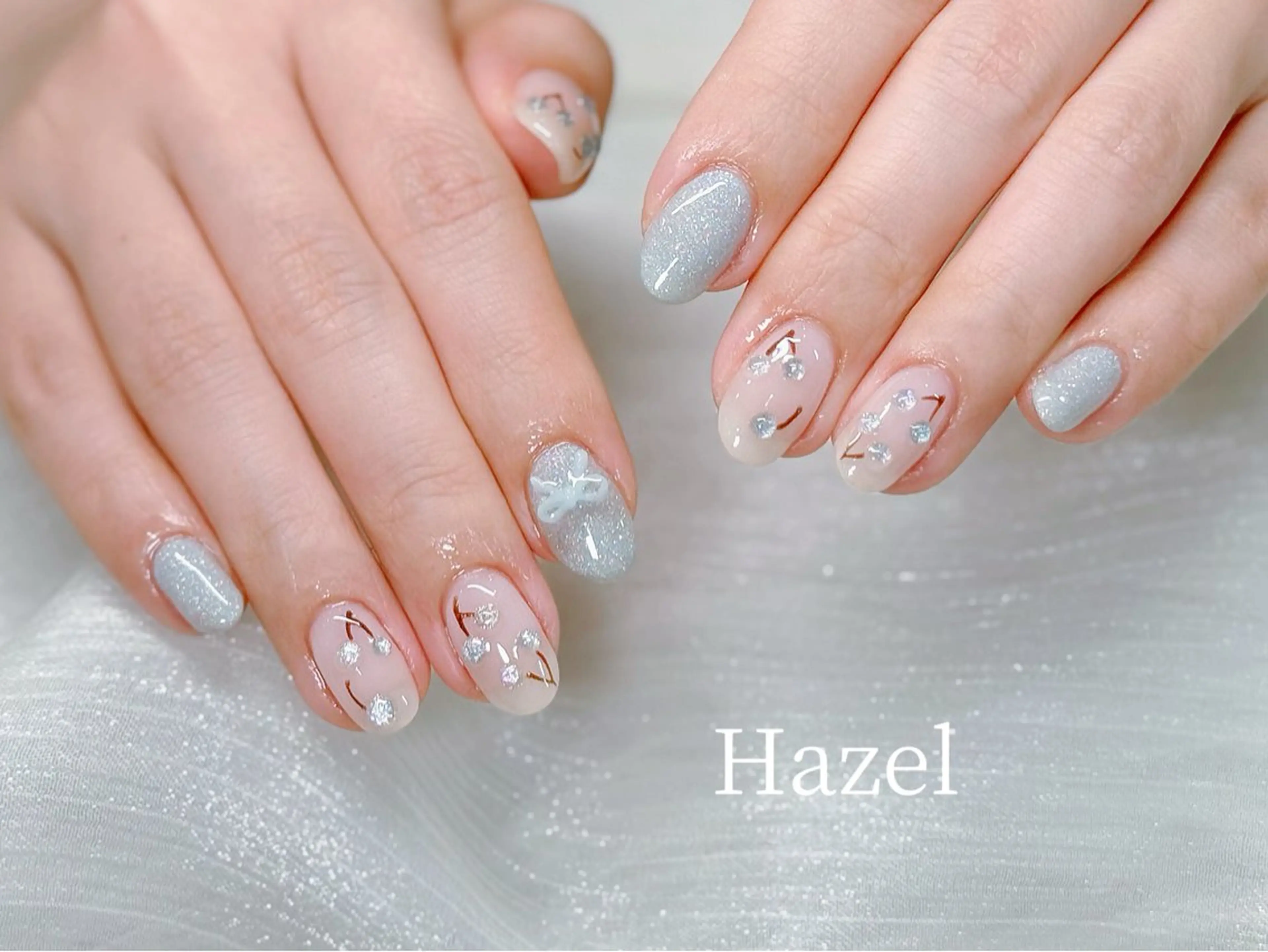 ネイル 韓国ネイル ワンホンネイル 🤍Hazel ユイ 吉祥寺🤎のネイルデザイン