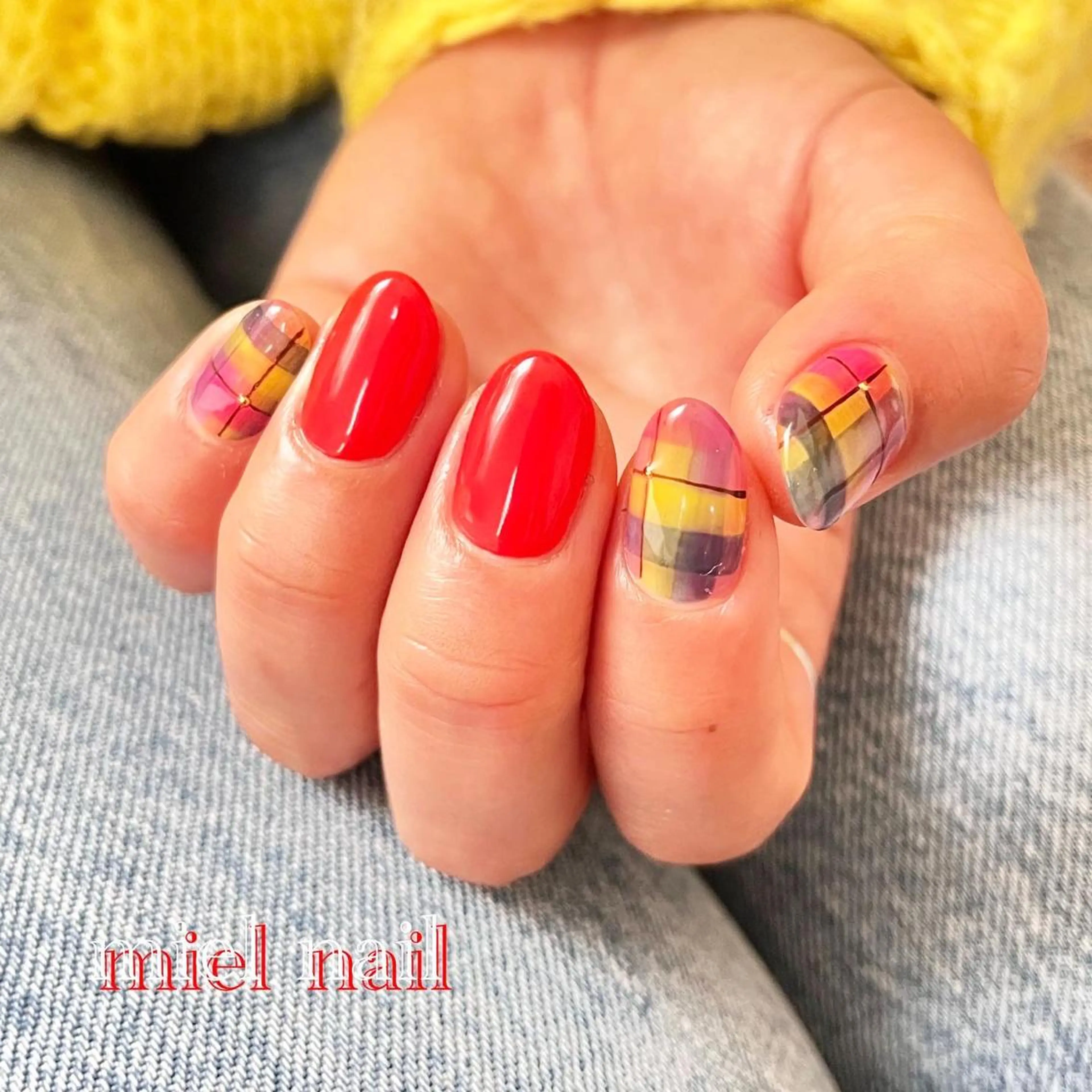 ネイル ワンカラーネイル 春ネイル ハンドネイル miel nailのネイルデザイン