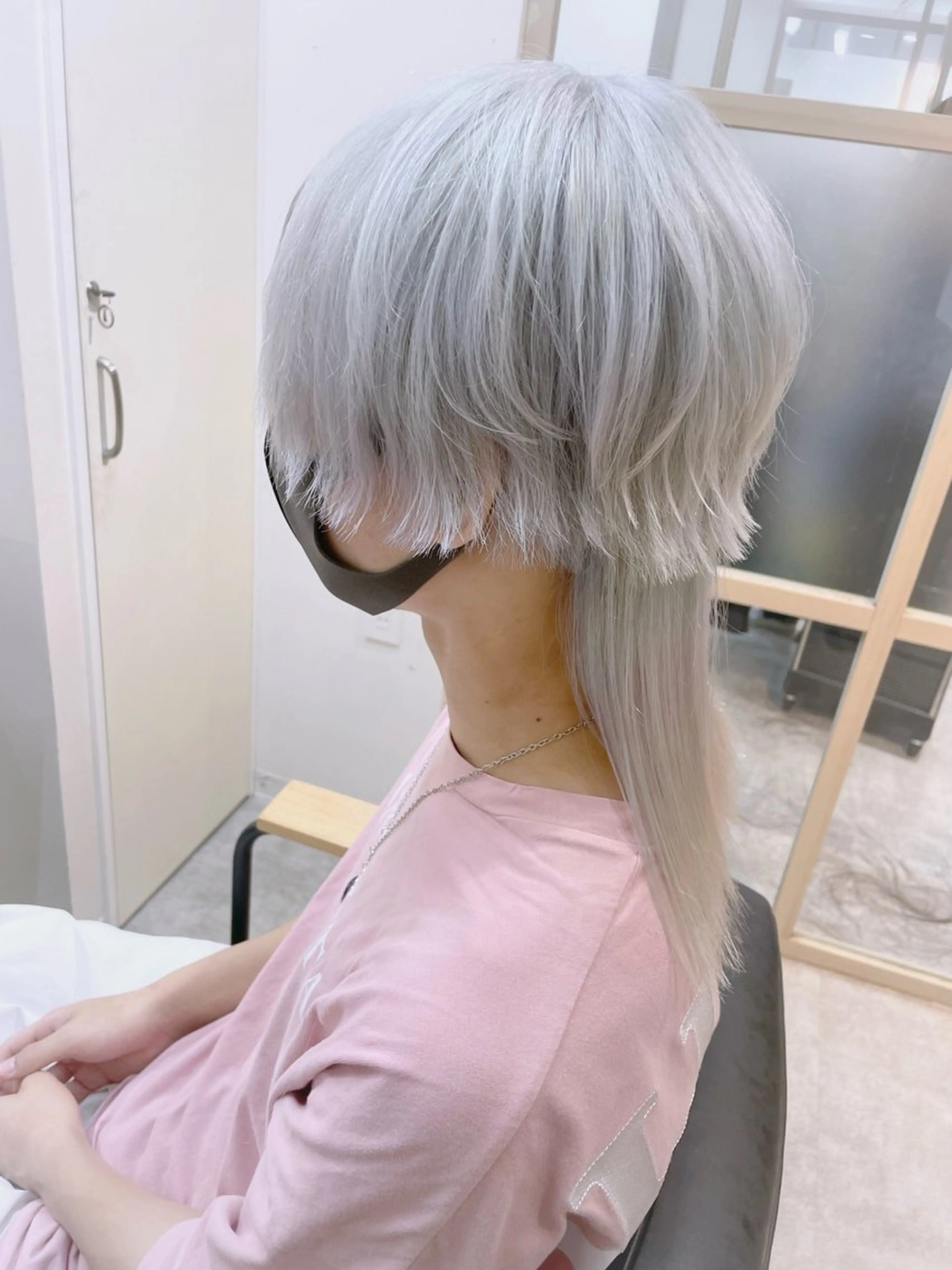 ミディアム カラー メンズ メンズブリーチ ブリーチ ダブルカラー ヘアカラー トリートメント EMANON新宿南口所属・🦄中性ウルフ ☁️Shiori🦄のヘアスタイル