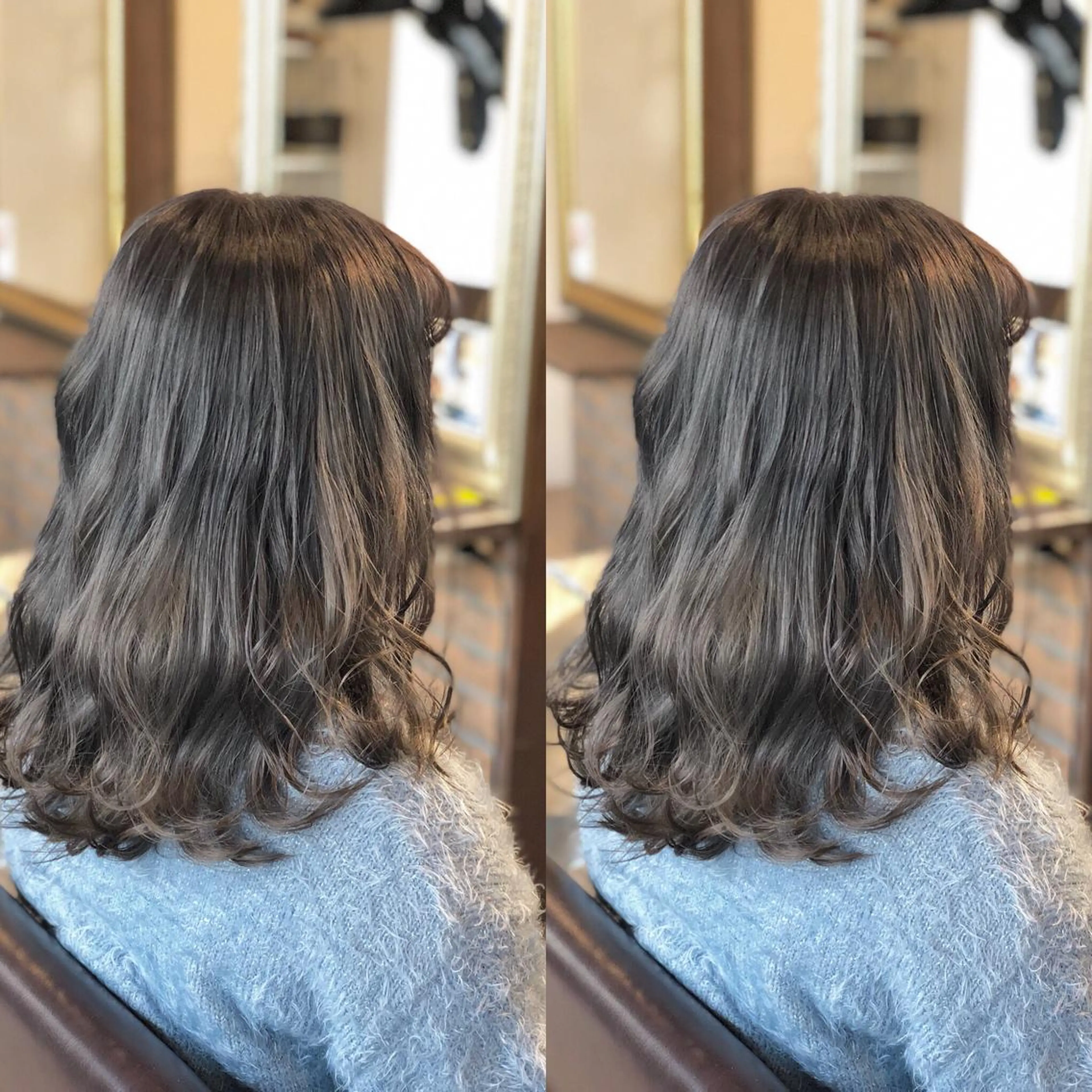 ミディアム カラー 透明感カラー ハイライトカラー ハイライト JIL BLAN 京都のヘアスタイル