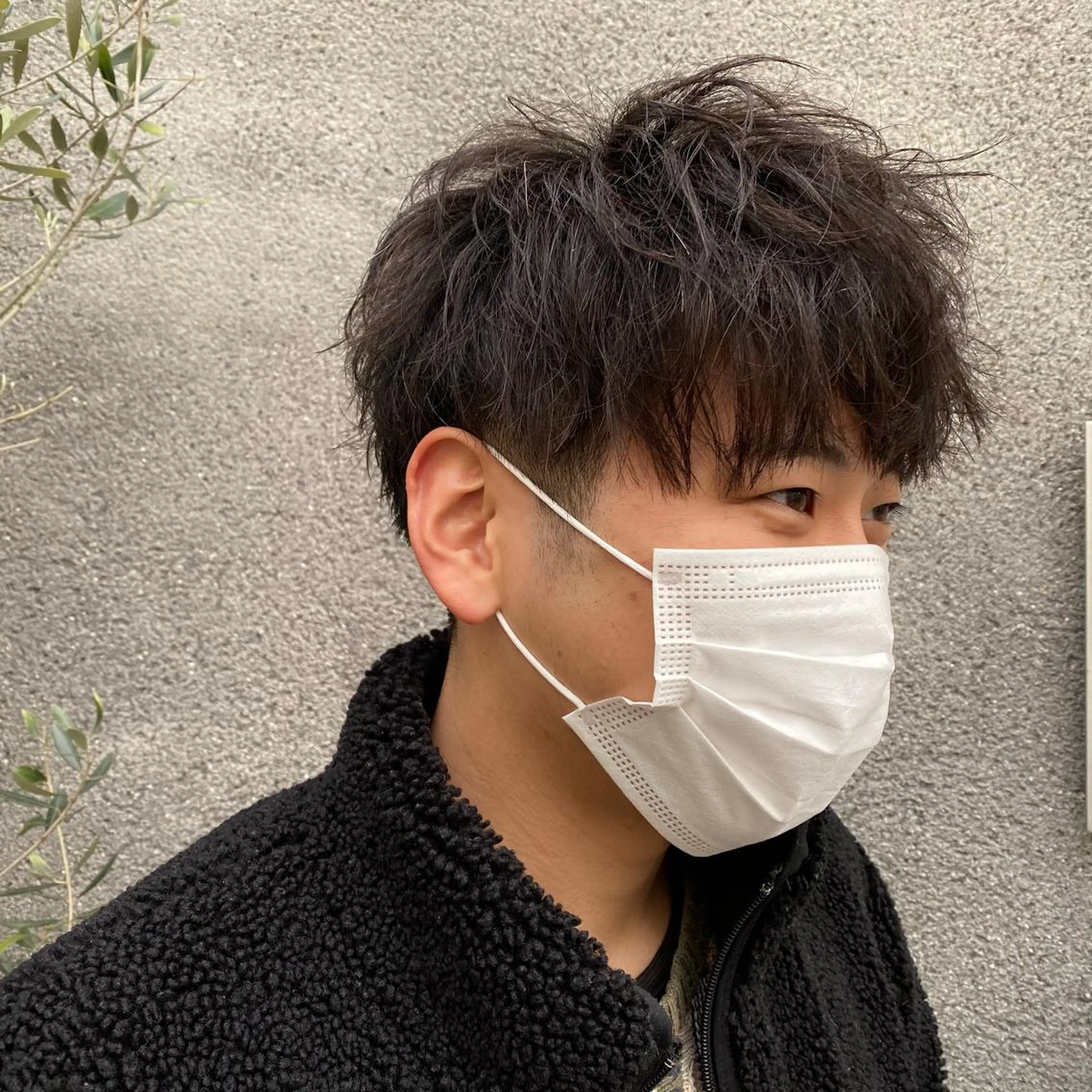 ショート パーマ メンズ 赤み消し🌿 透明感カラー🫧のヘアスタイル