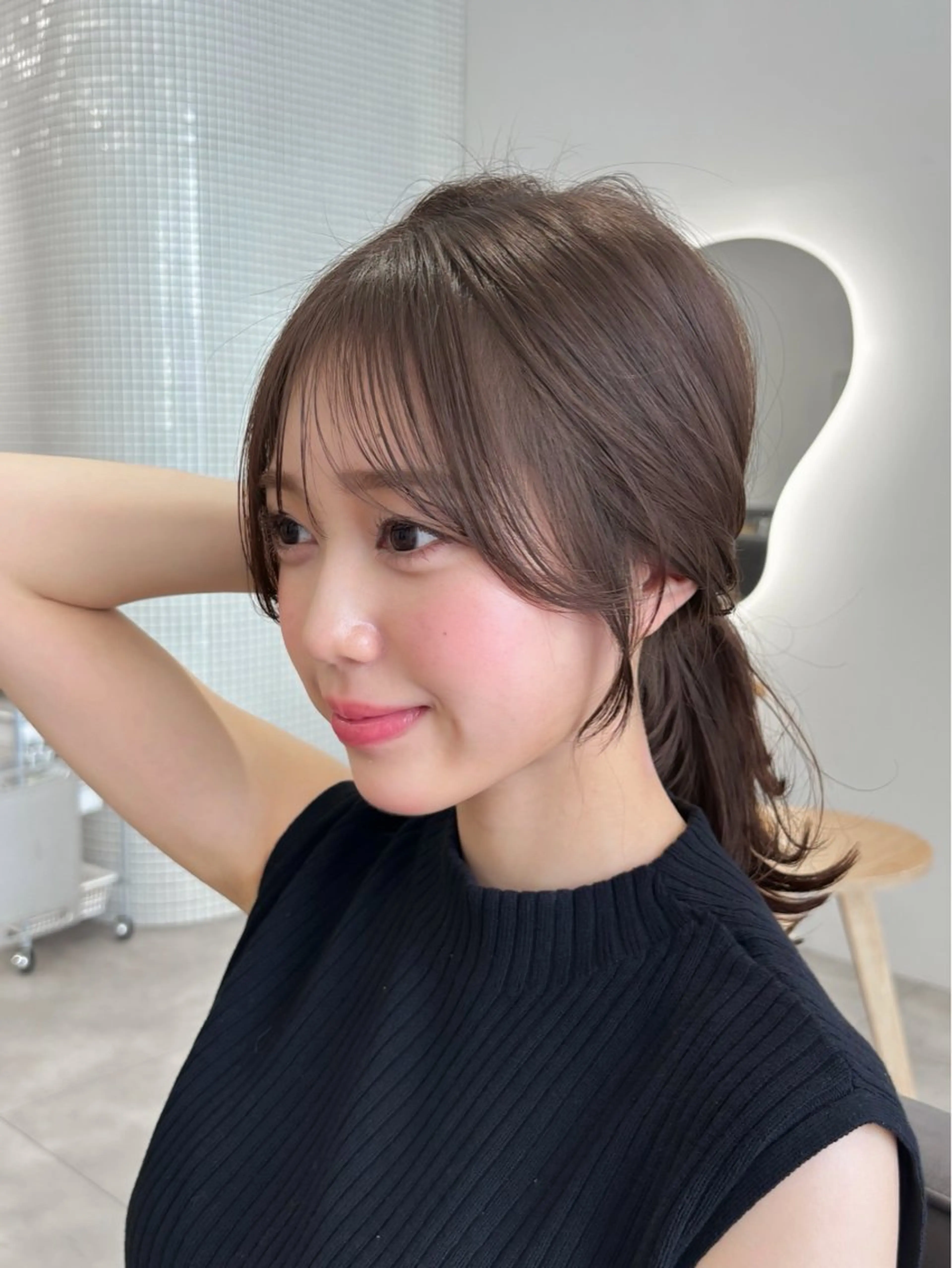 ミディアム カラー カット ren ボブロブ/ミディアムのヘアスタイル
