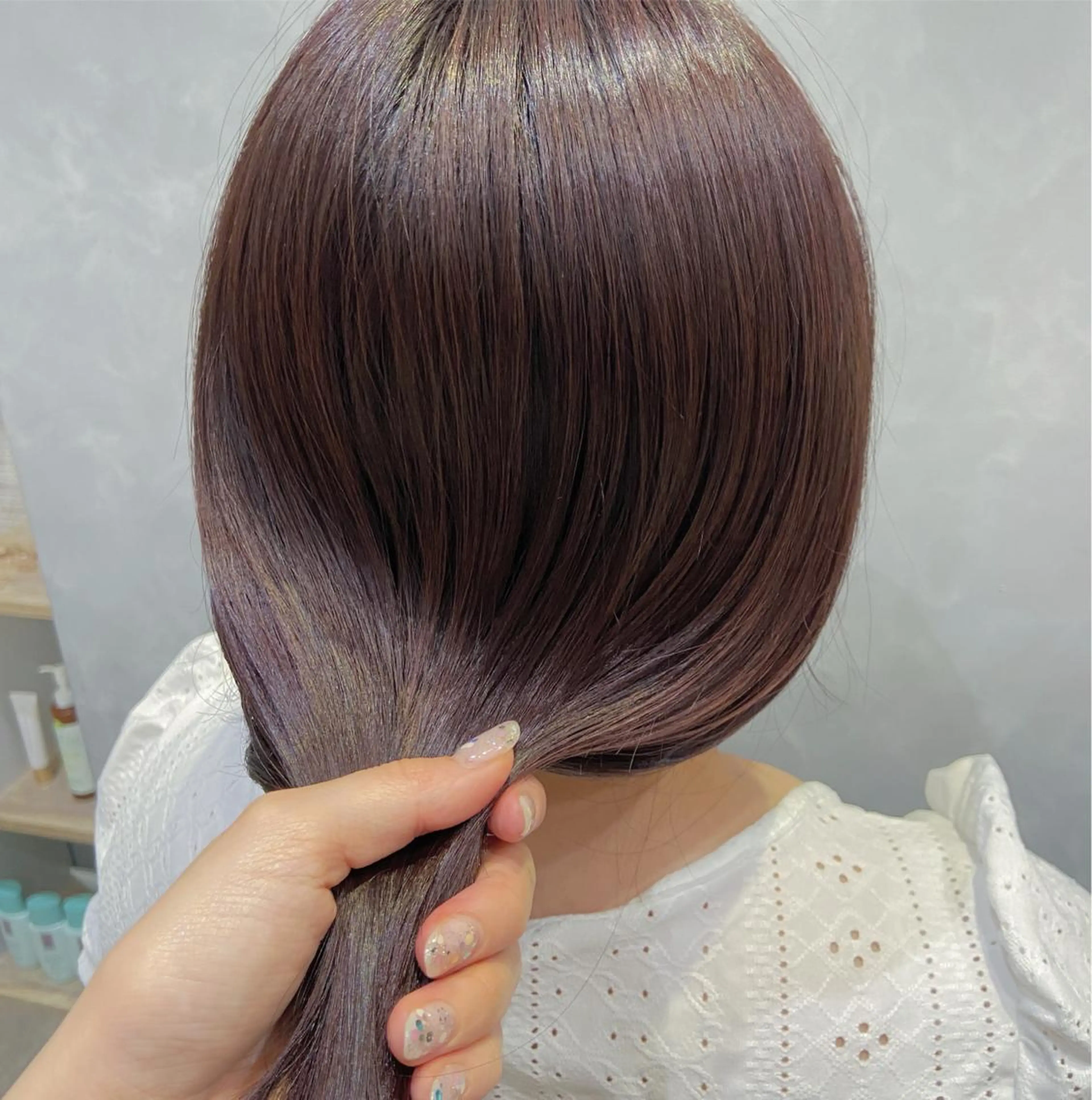 ミディアム カラー ブラウンカラー ピンクカラー ピンクブラウン M.SLASH  みなとみらい馬車道所属・M.SLASH ✂︎hinakoのヘアスタイル