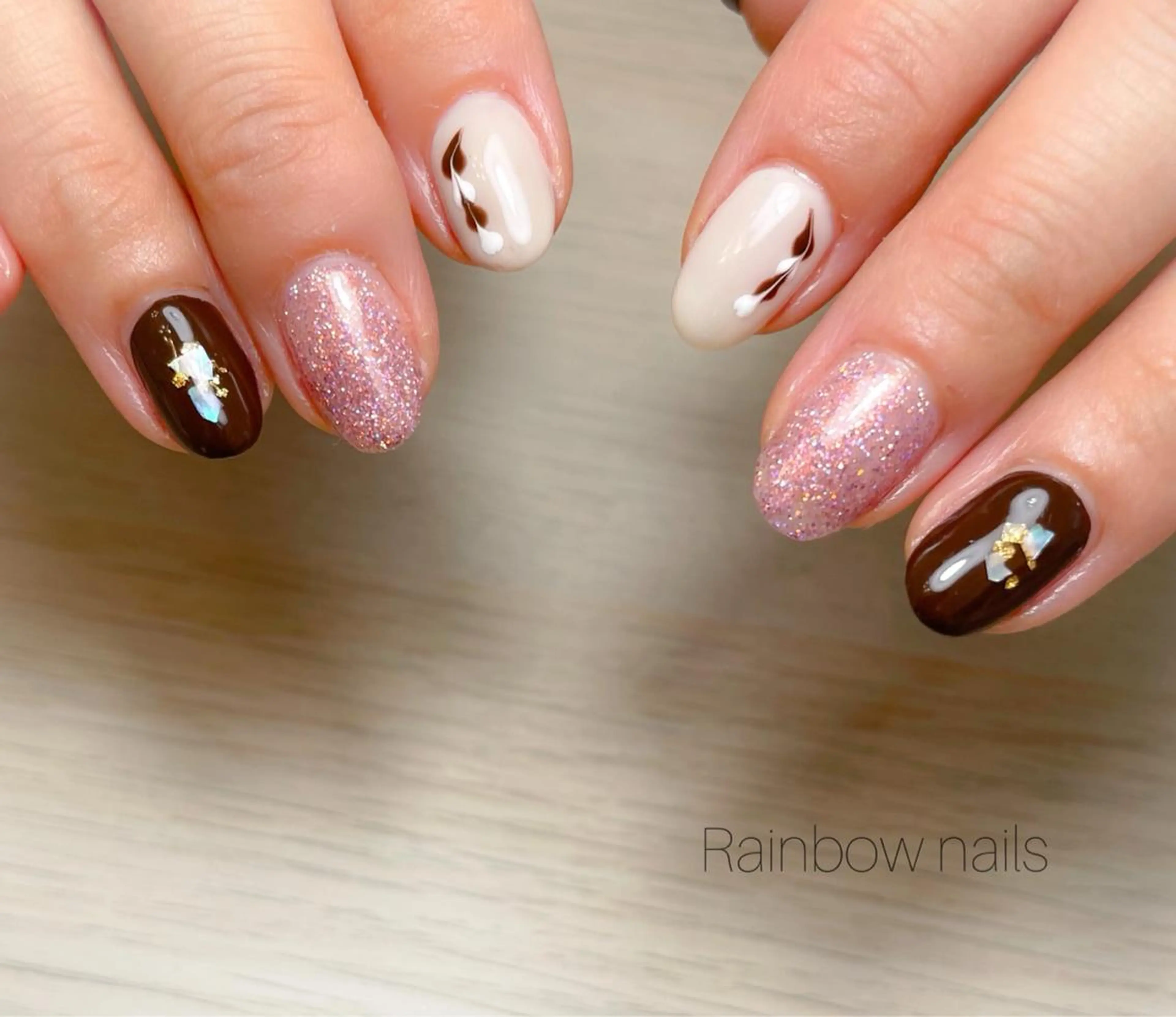 ネイル Rainbow nailsくろちゃんのネイルデザイン