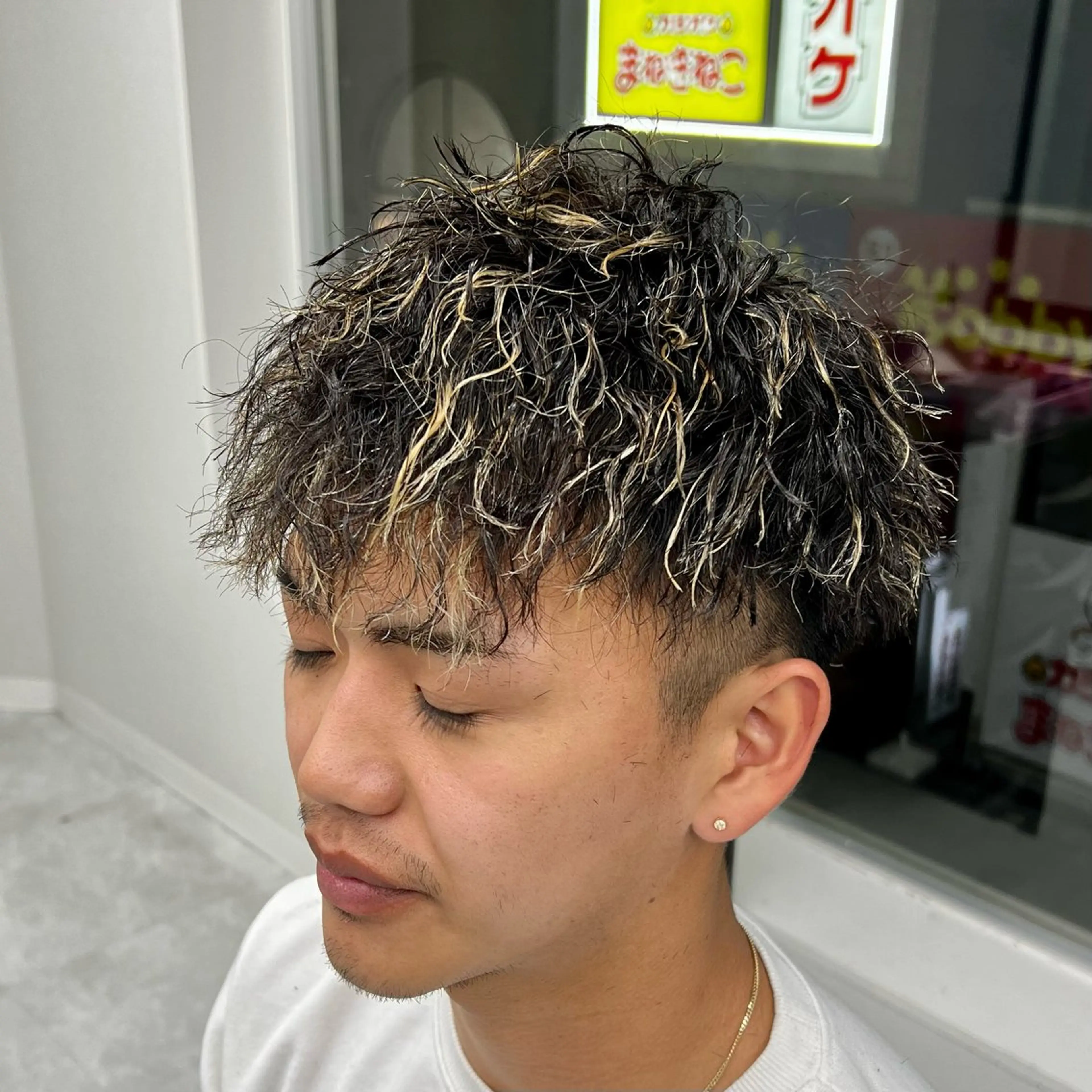 ショート パーマ メンズ カット パーマ メンズカット/波巻き TAKUMAのヘアスタイル