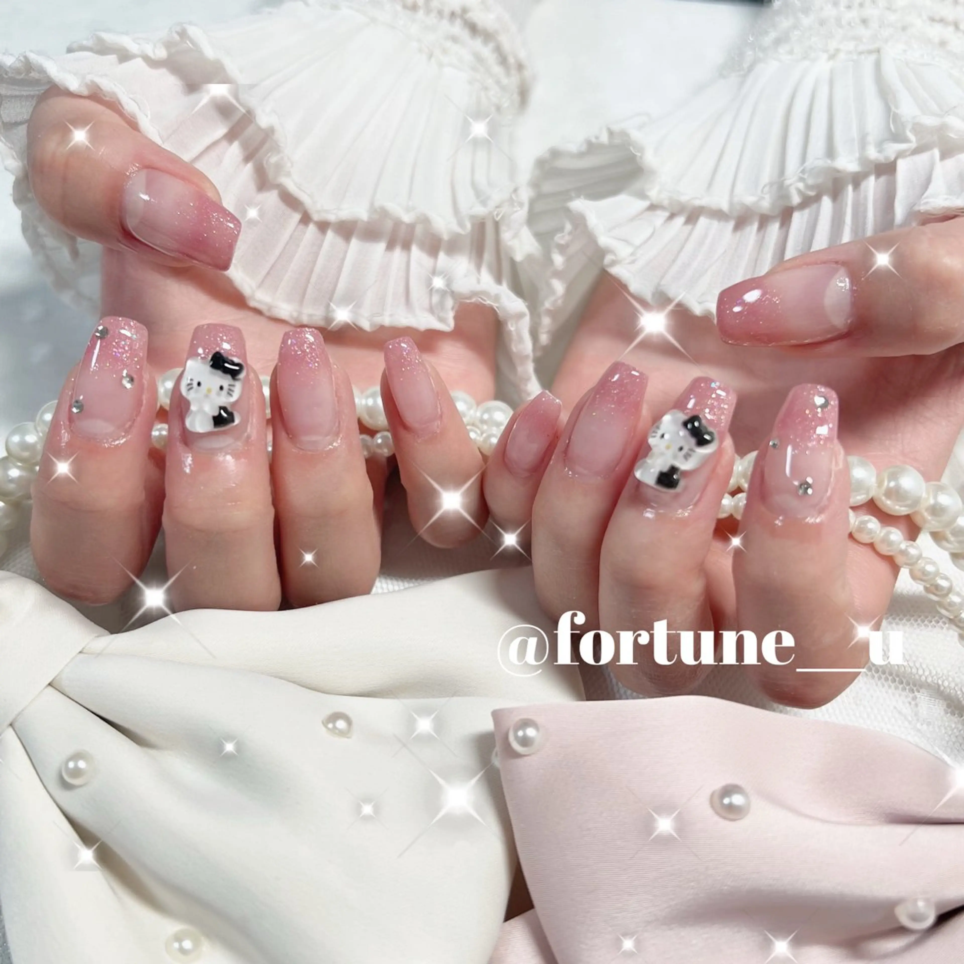 ネイル ガーリー 韓国ネイル オフィスネイル ピンク シンプルネイル ハンドネイル 💜 Yuuna💜のネイルデザイン