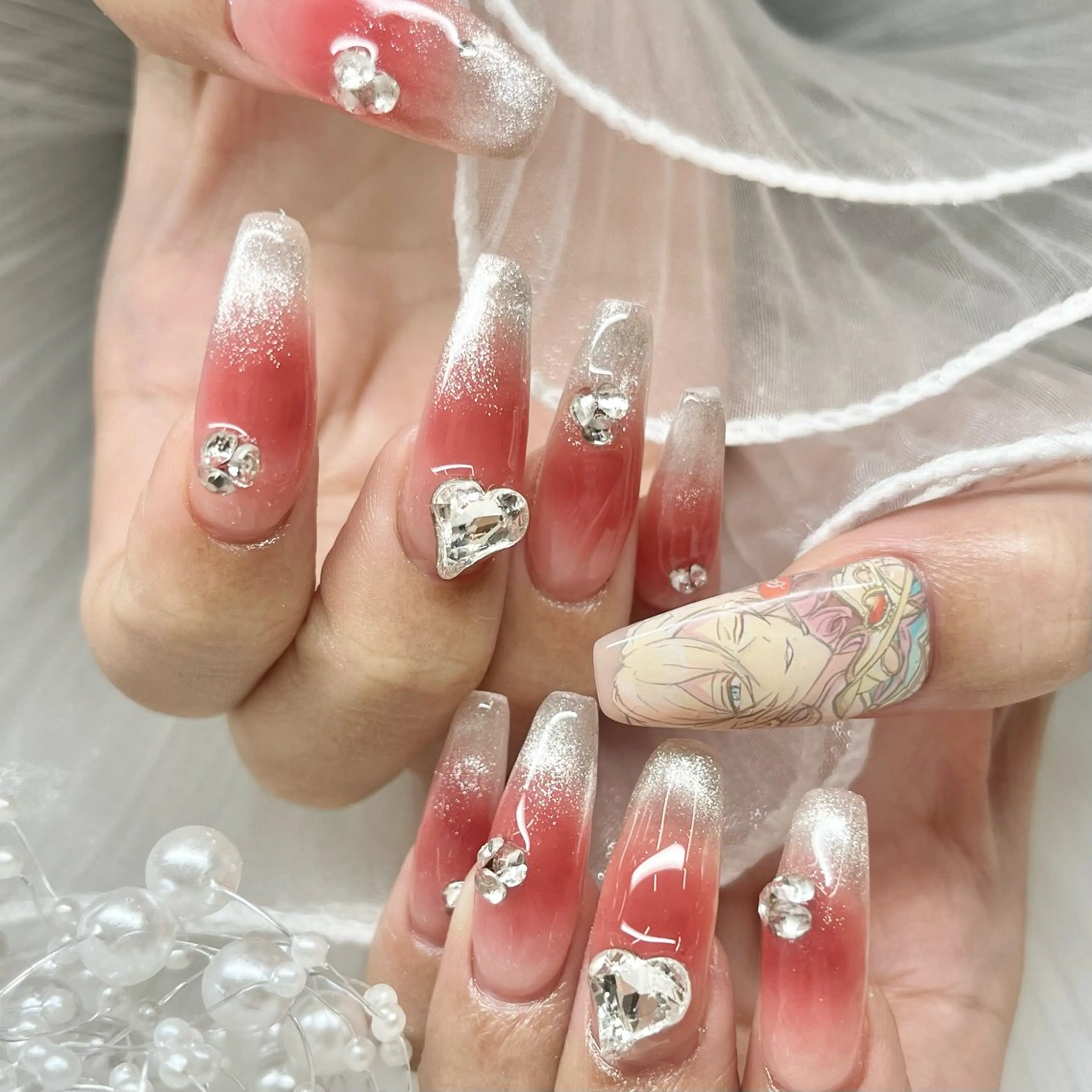 ネイル ハート ハンドネイル 池袋痛ネイル Nok. 渡辺のネイルデザイン