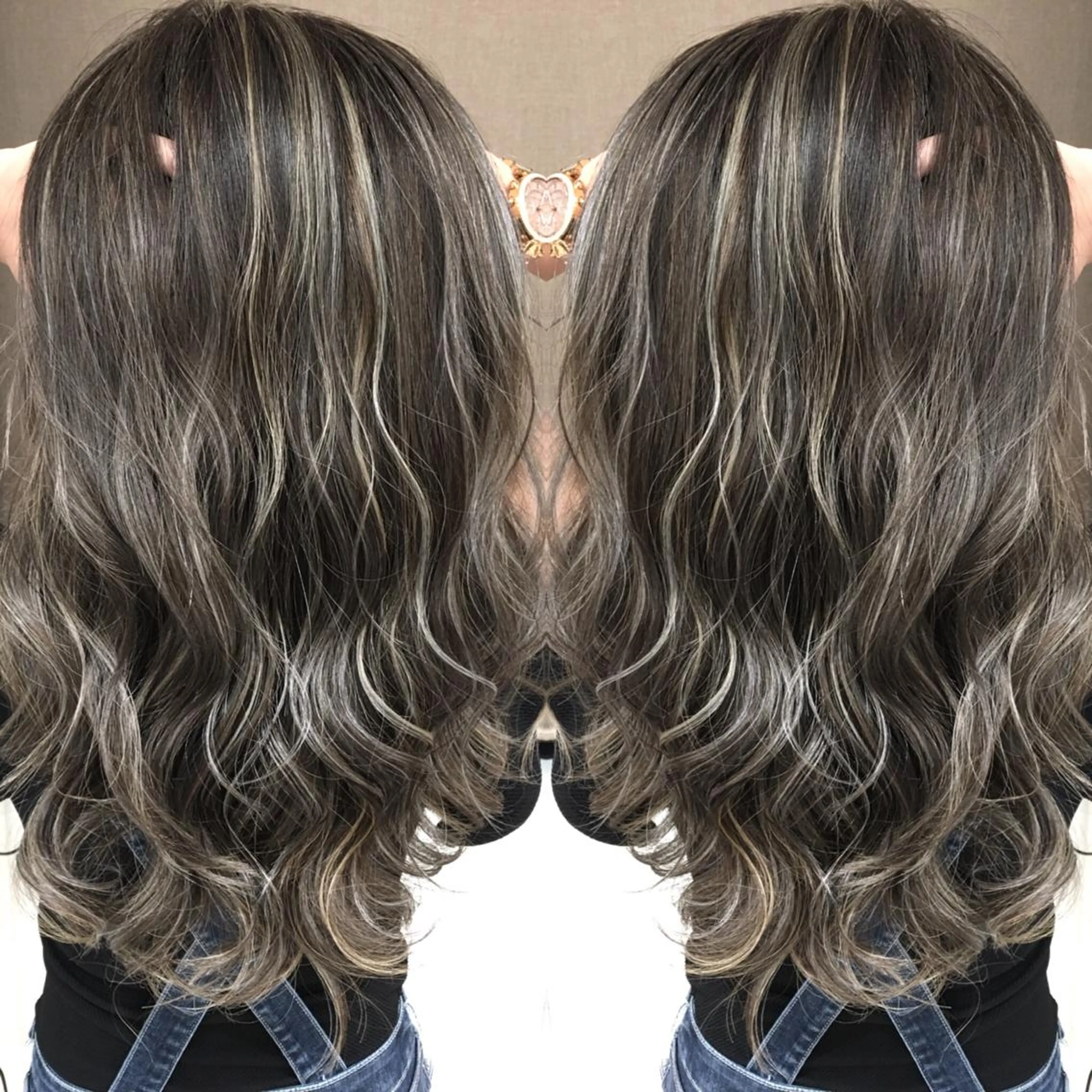 ロング カラー ハイライトカラー 3Dハイライト ハイライト ヘアカラー トリートメント 井上 一平のヘアスタイル