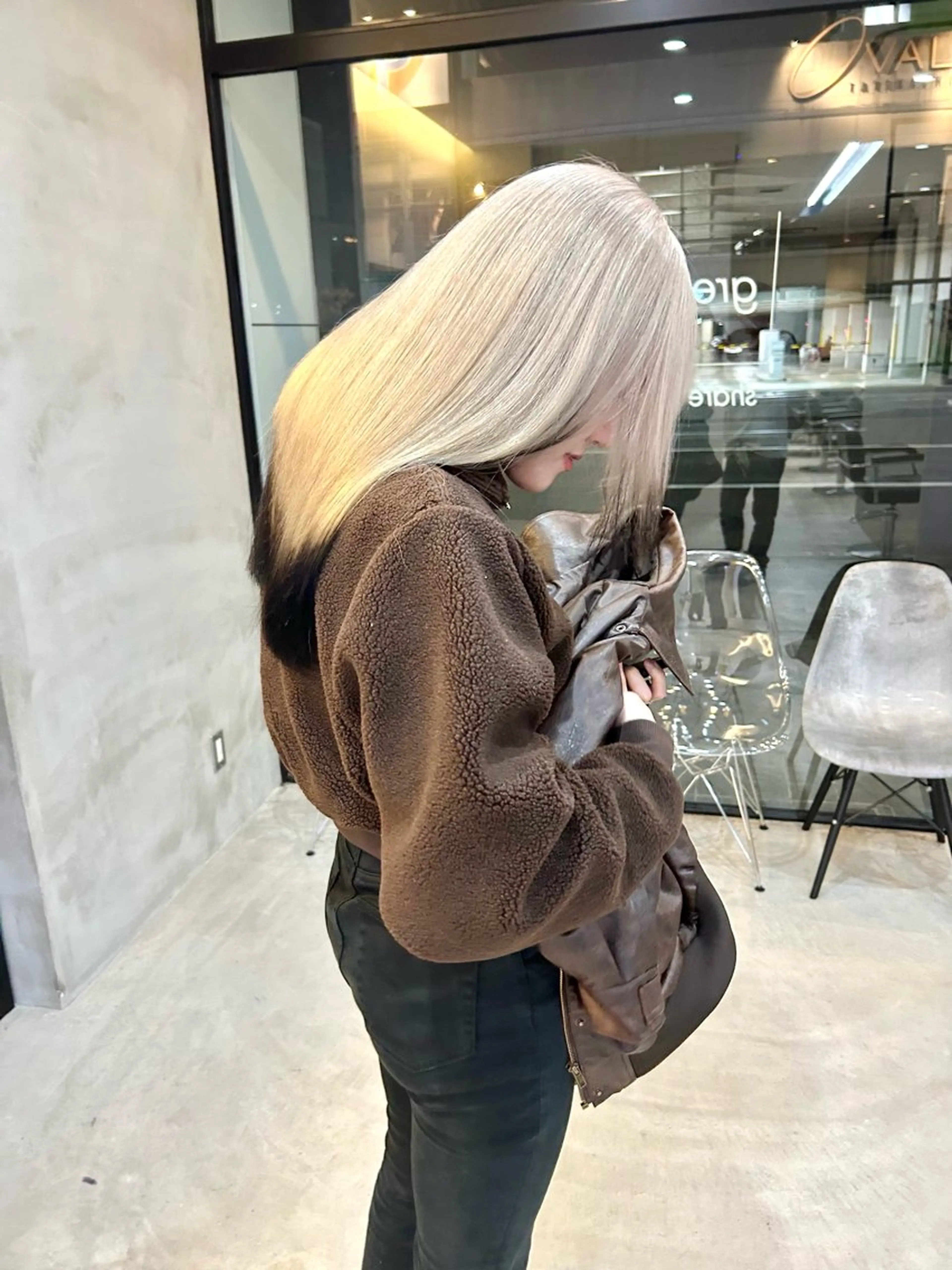 ミディアム カラー ヘアカラー トリートメント mood tatemachiのヘアスタイル