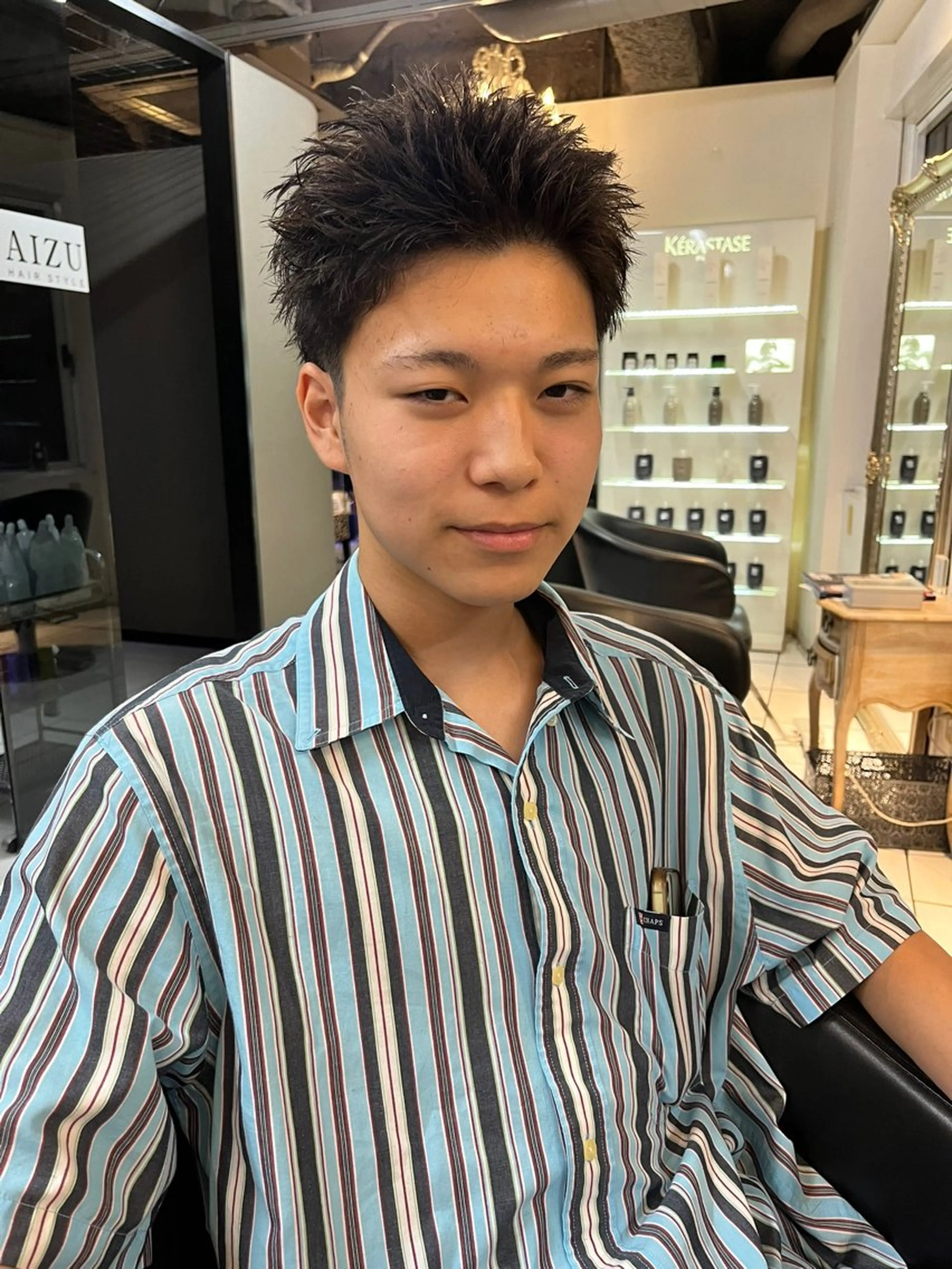 ショート ヘアアレンジ メンズ スパイキーショート ショートヘア カット メンズパーマの達人 🌟川内絵人のヘアスタイル