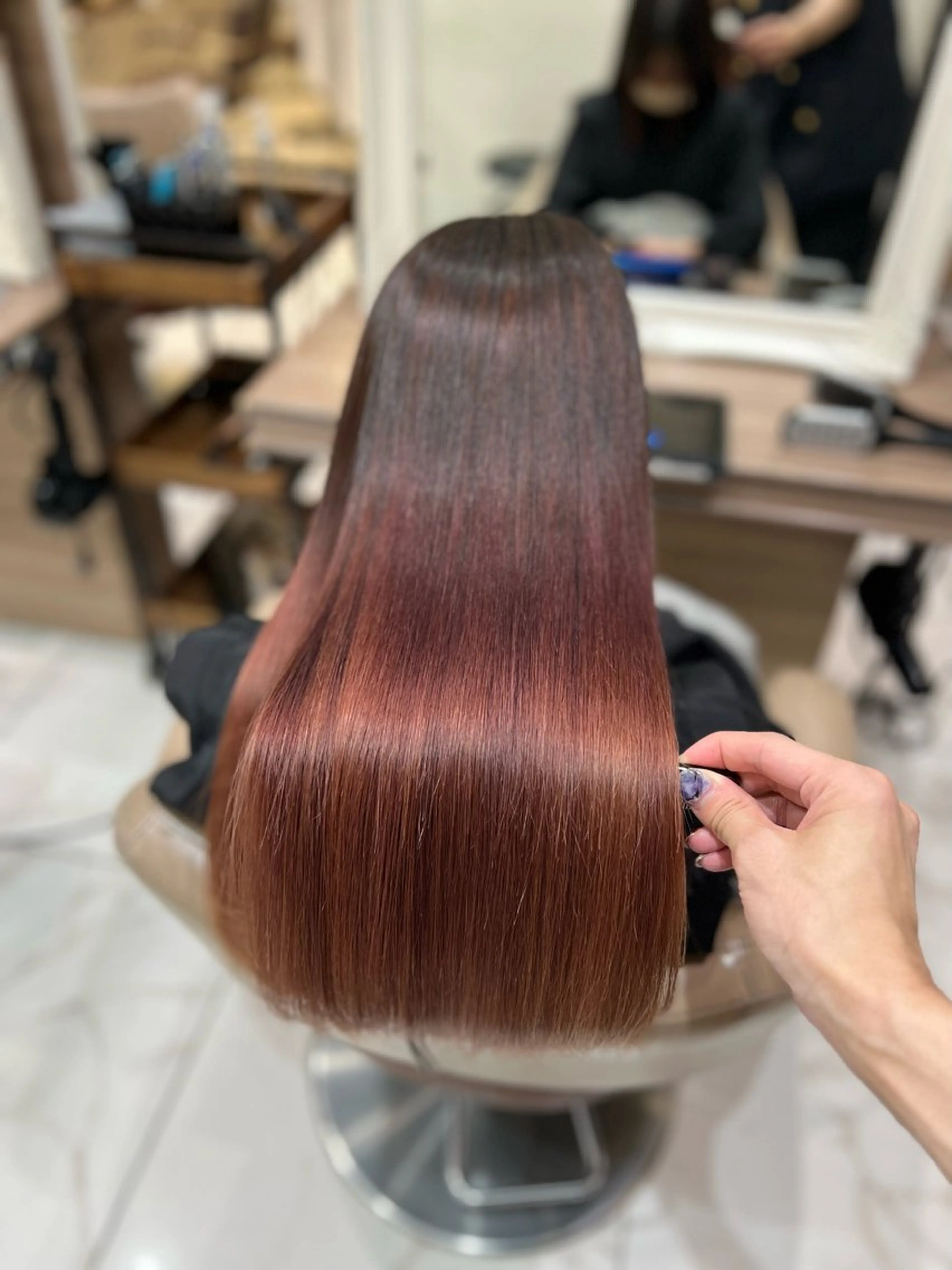 ロング 縮毛矯正 レイヤー×韓国 🇰🇷鈴木啓太のヘアスタイル