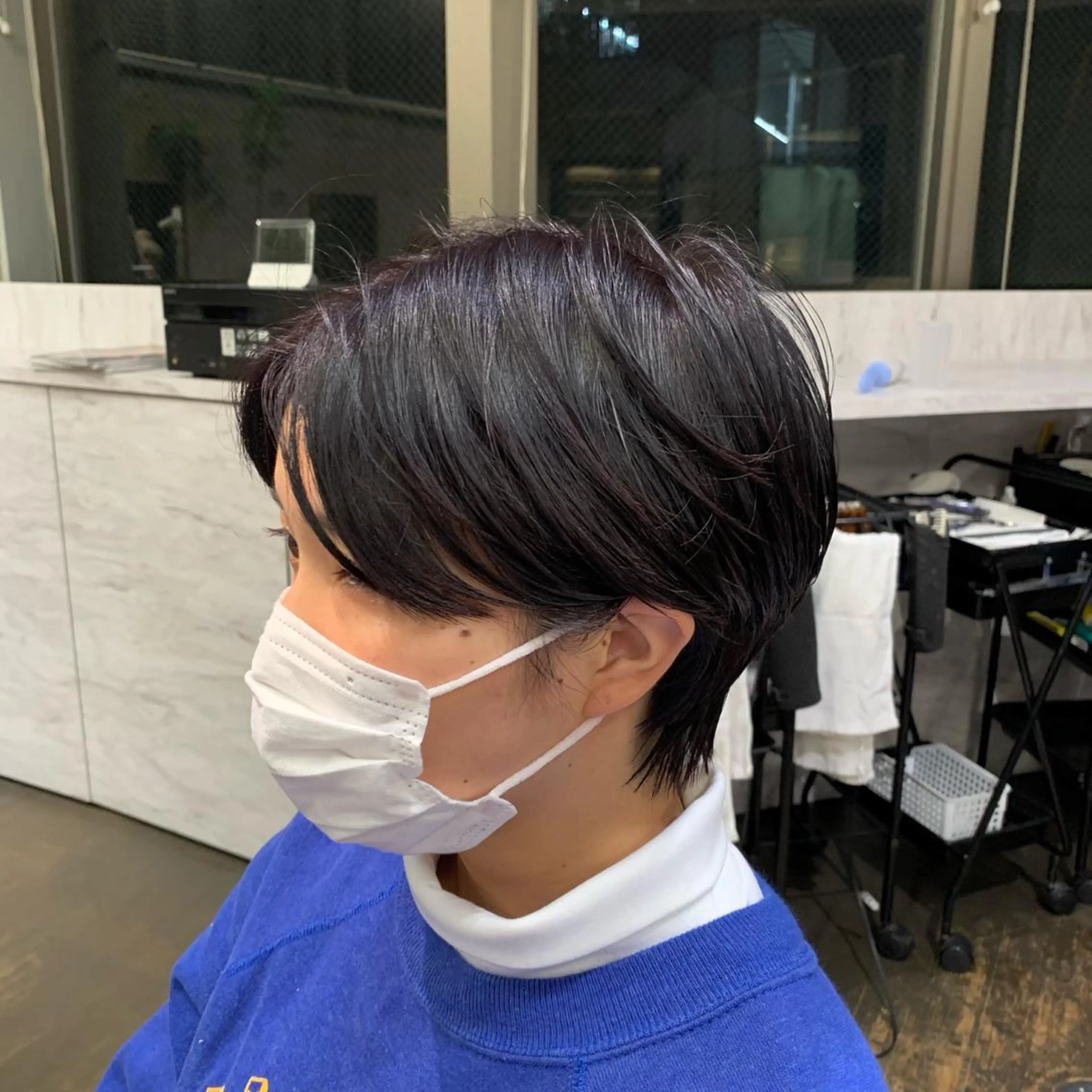 ショート カラー ブラウンカラー パープルカラー パープルブラウン ROBBY所属・土戸　空 /似合わせショートのヘアスタイル