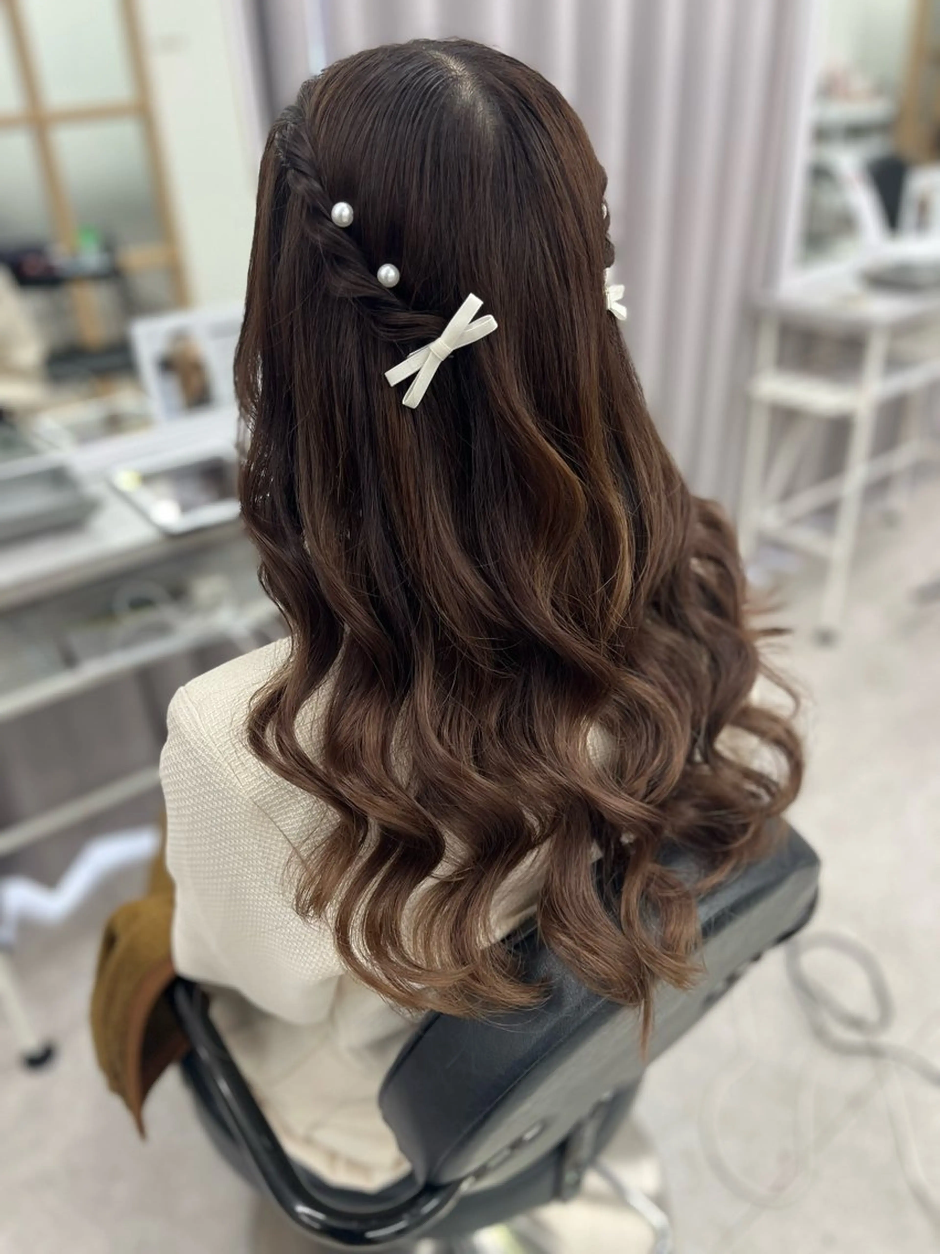 ロング ヘアアレンジ ヘアセット 🫧ぷる艶カラー🫧 Yuubi🦩のヘアスタイル