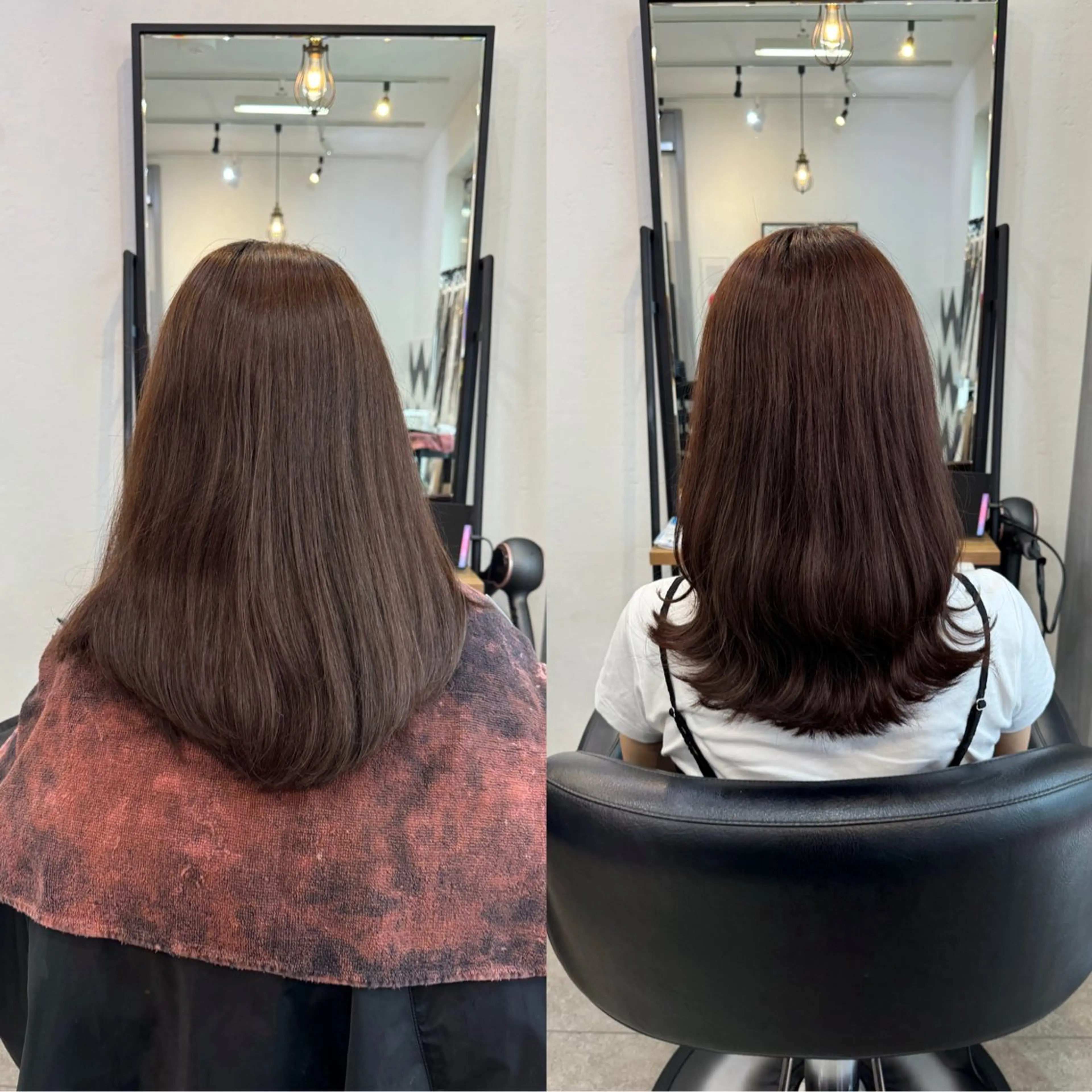 ミディアム カラー 髙橋 李里亜のヘアスタイル