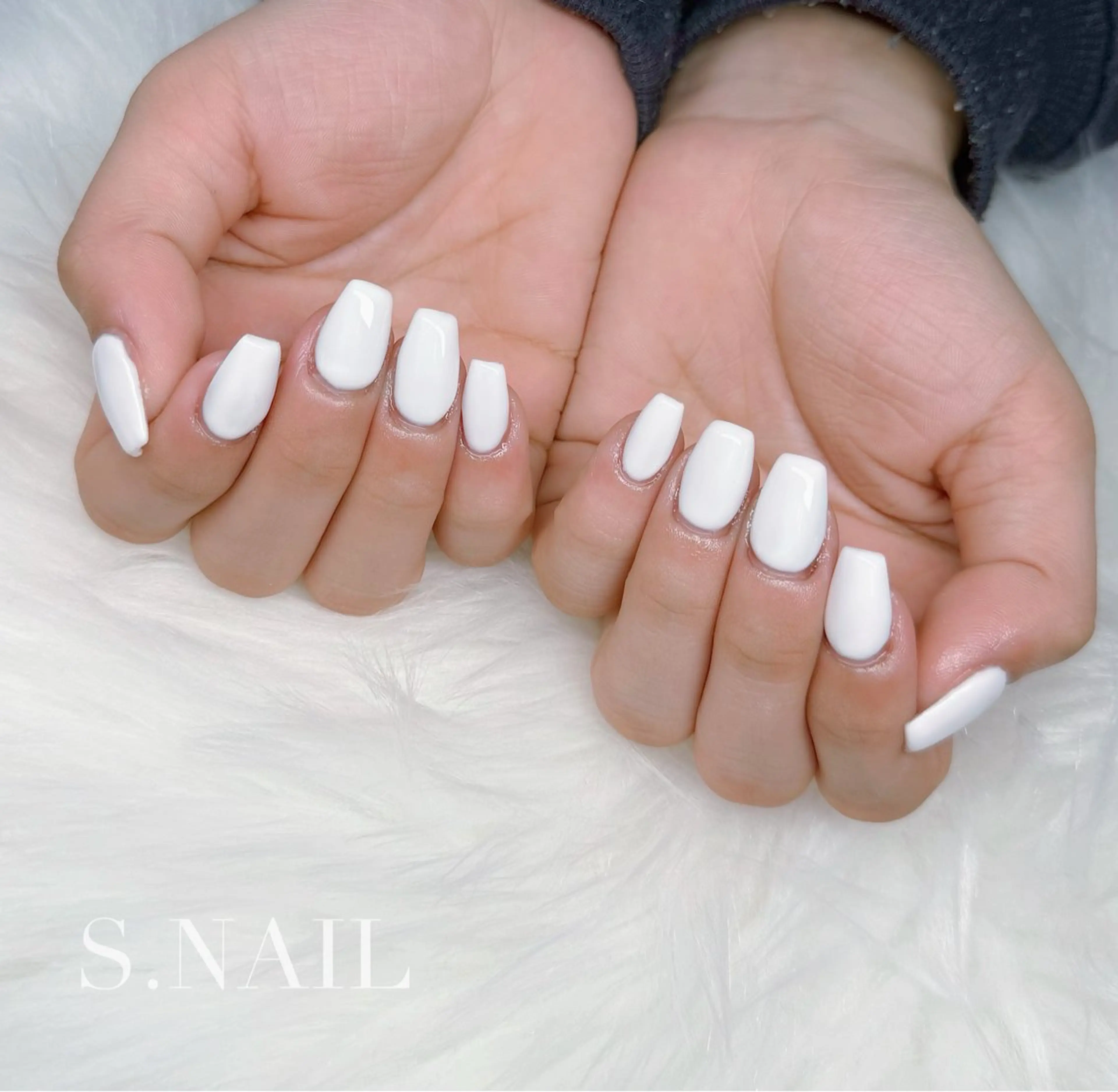 ネイル ワンカラーネイル ホワイト ハンドネイル S♡NAIL所属・S.NAIL Suuのネイルデザイン