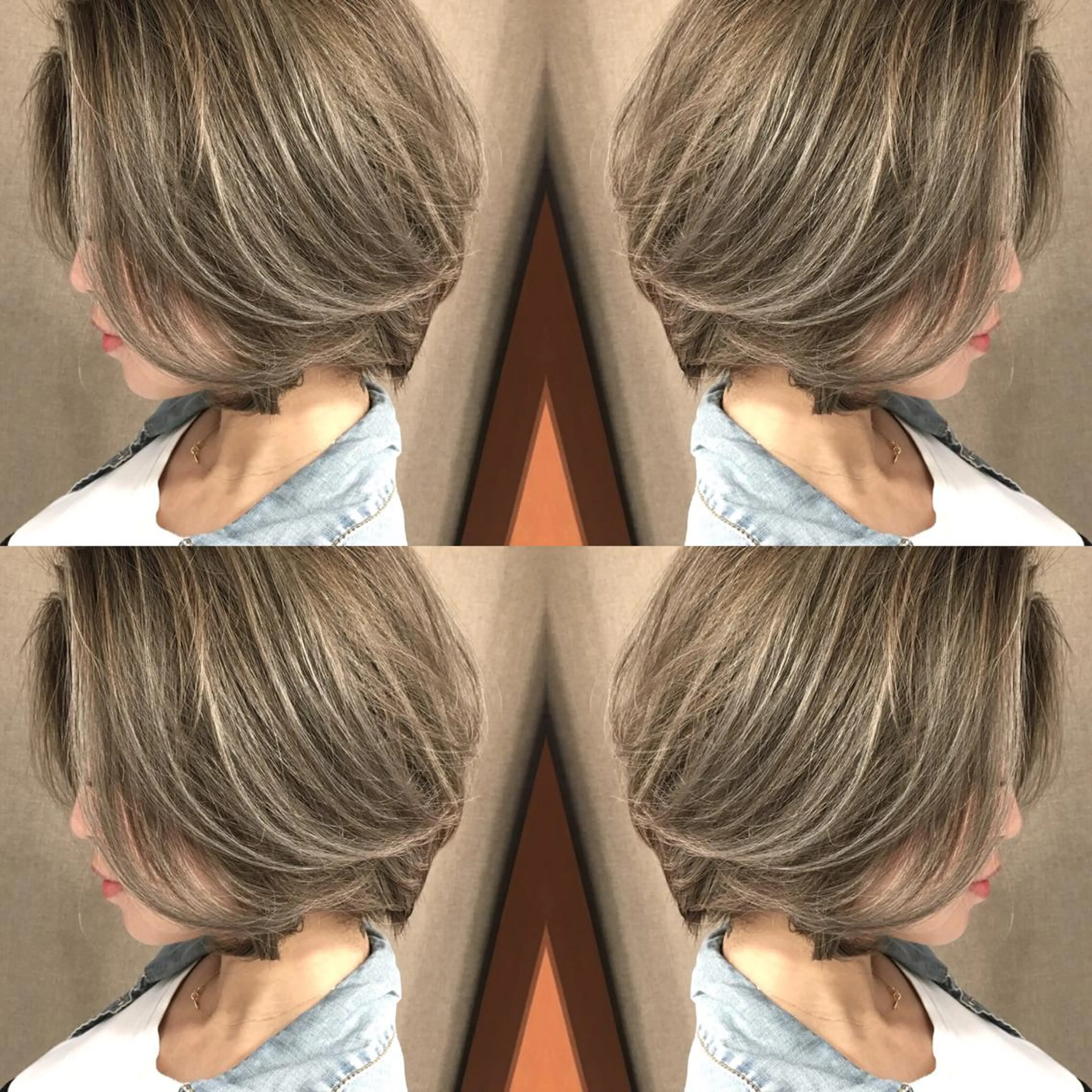 ショート カラー ベージュカラー ハイライトカラー 3Dハイライト ハイライト カット ヘアカラー トリートメント 井上 一平のヘアスタイル