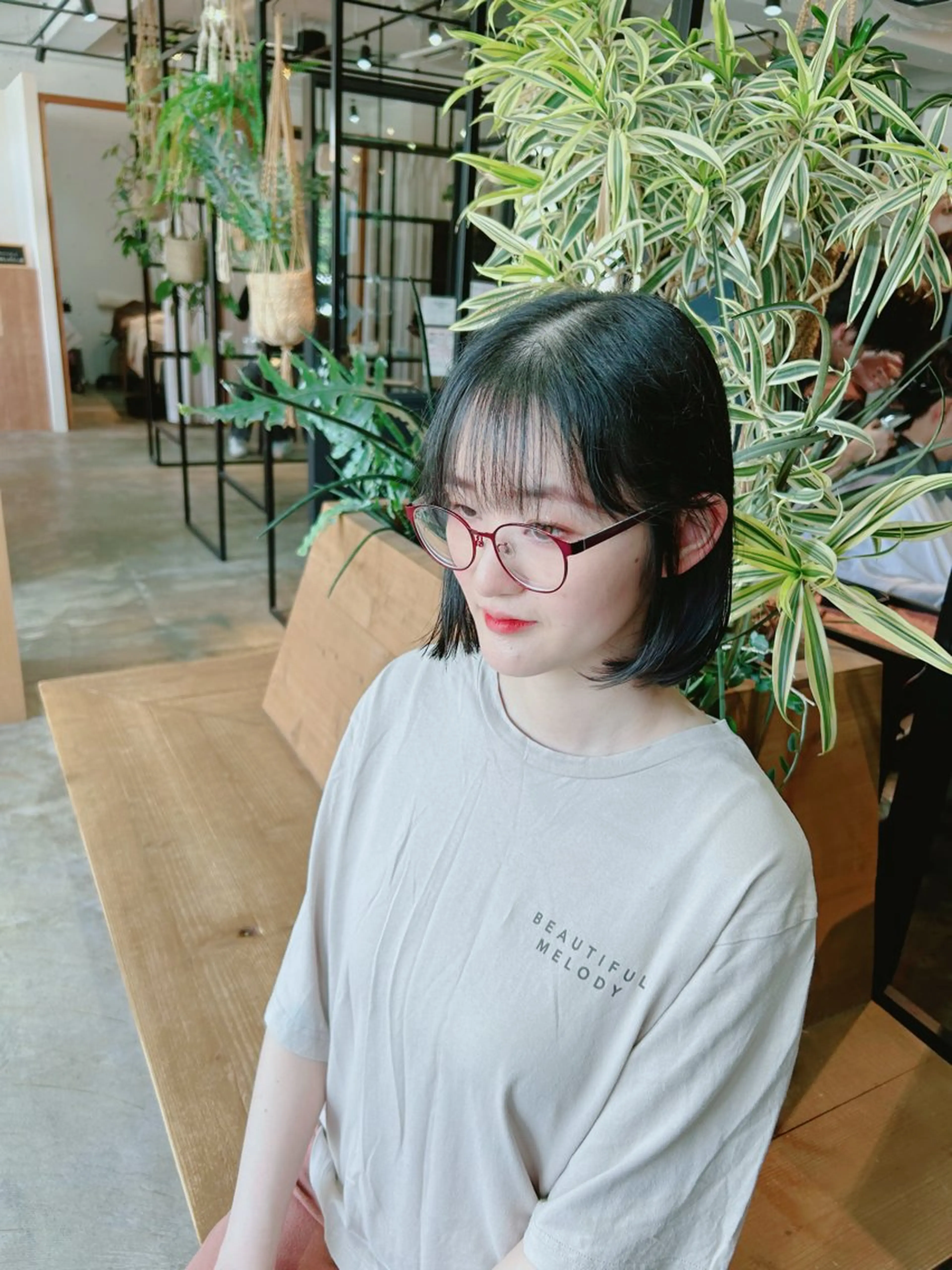 ミディアム ボブ 顔周りカット カット FERIA桃山台🍑 𝕄𝕖𝕘𝕦のヘアスタイル