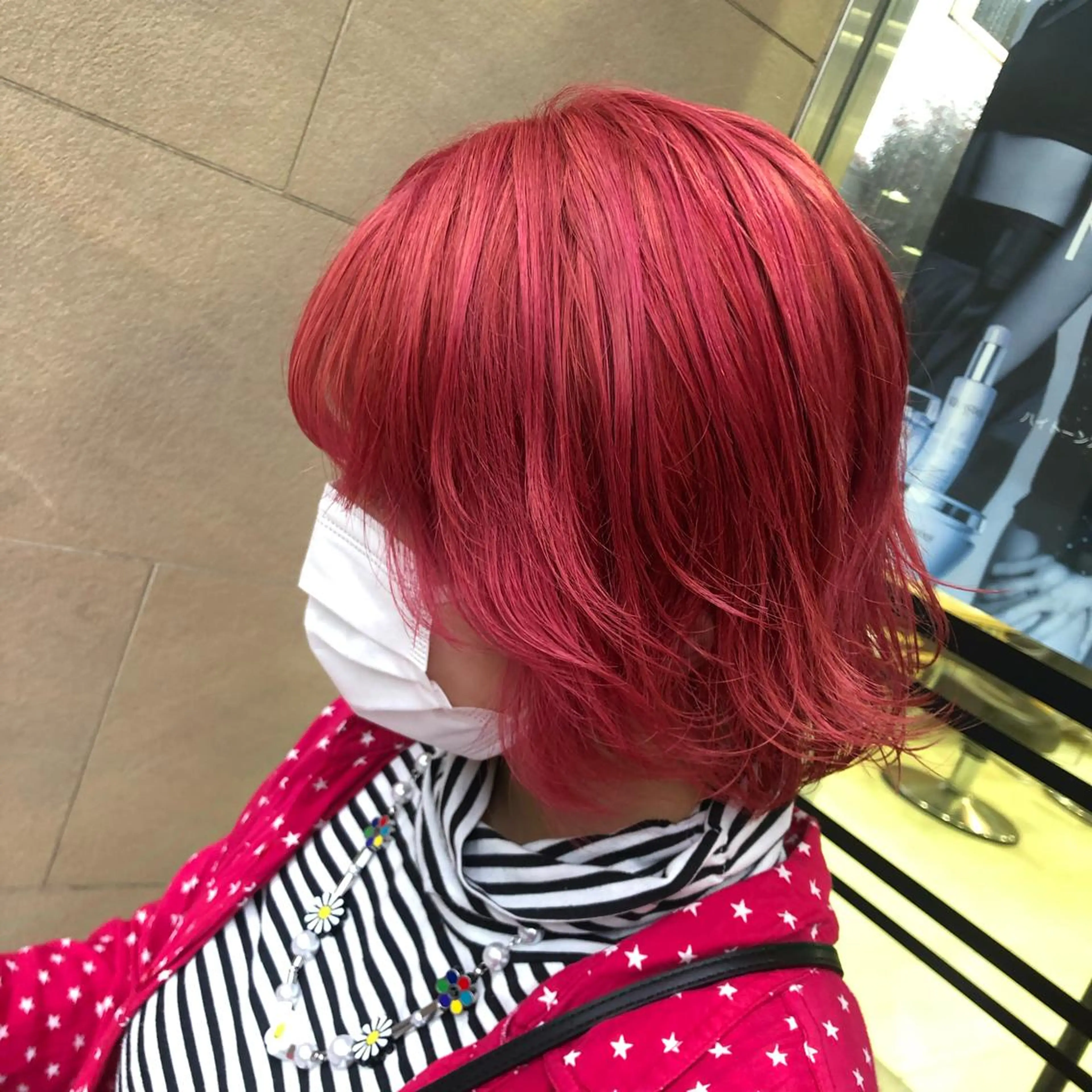 ショート カラー ヘアアレンジ ピンクカラー ヘアカラー チャンモリパーマ/韓 国/Minami🦋のヘアスタイル
