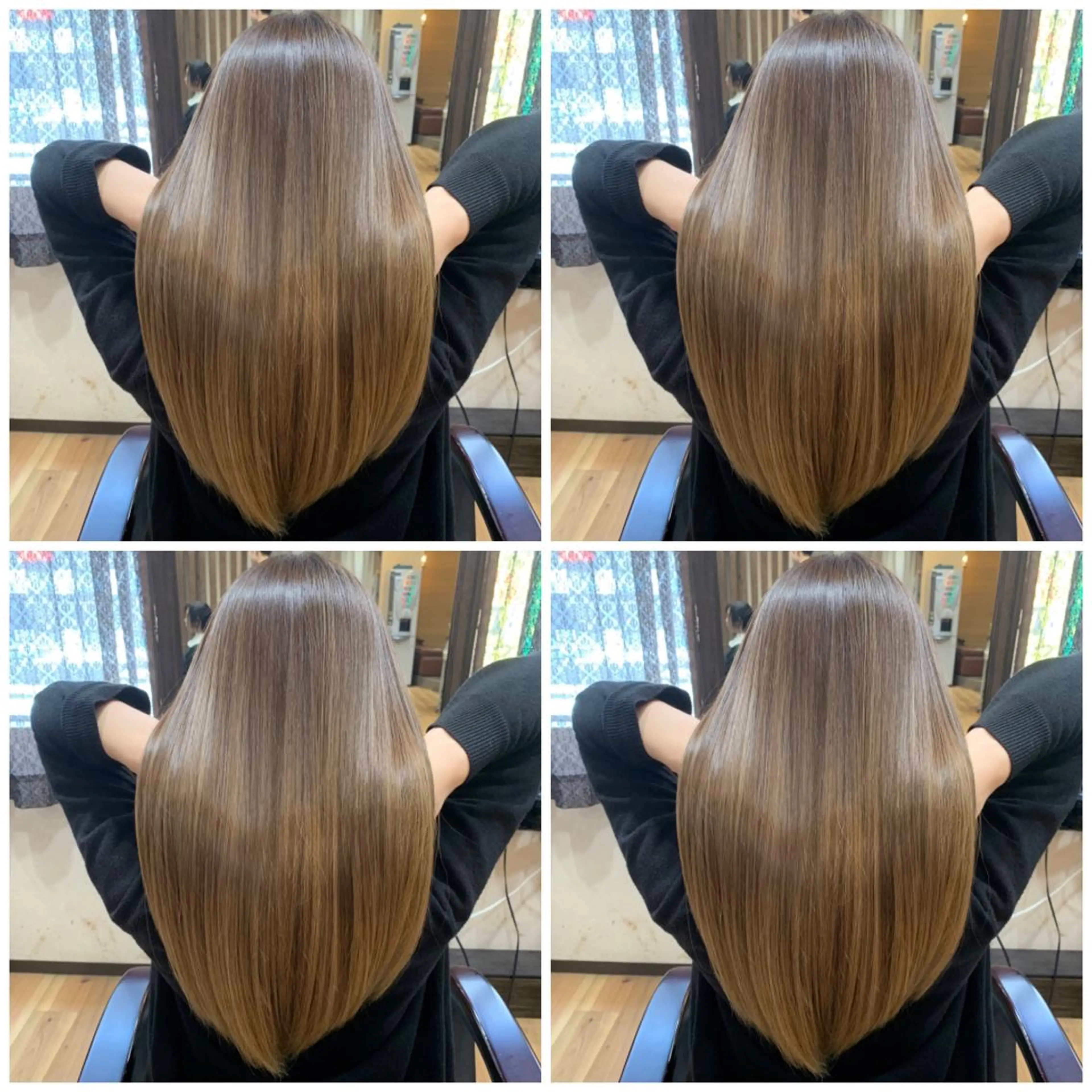 ロング カラー カット ヘアカラー トリートメント 髪質改善🩵艶髪 ストレート🩵山口のヘアスタイル