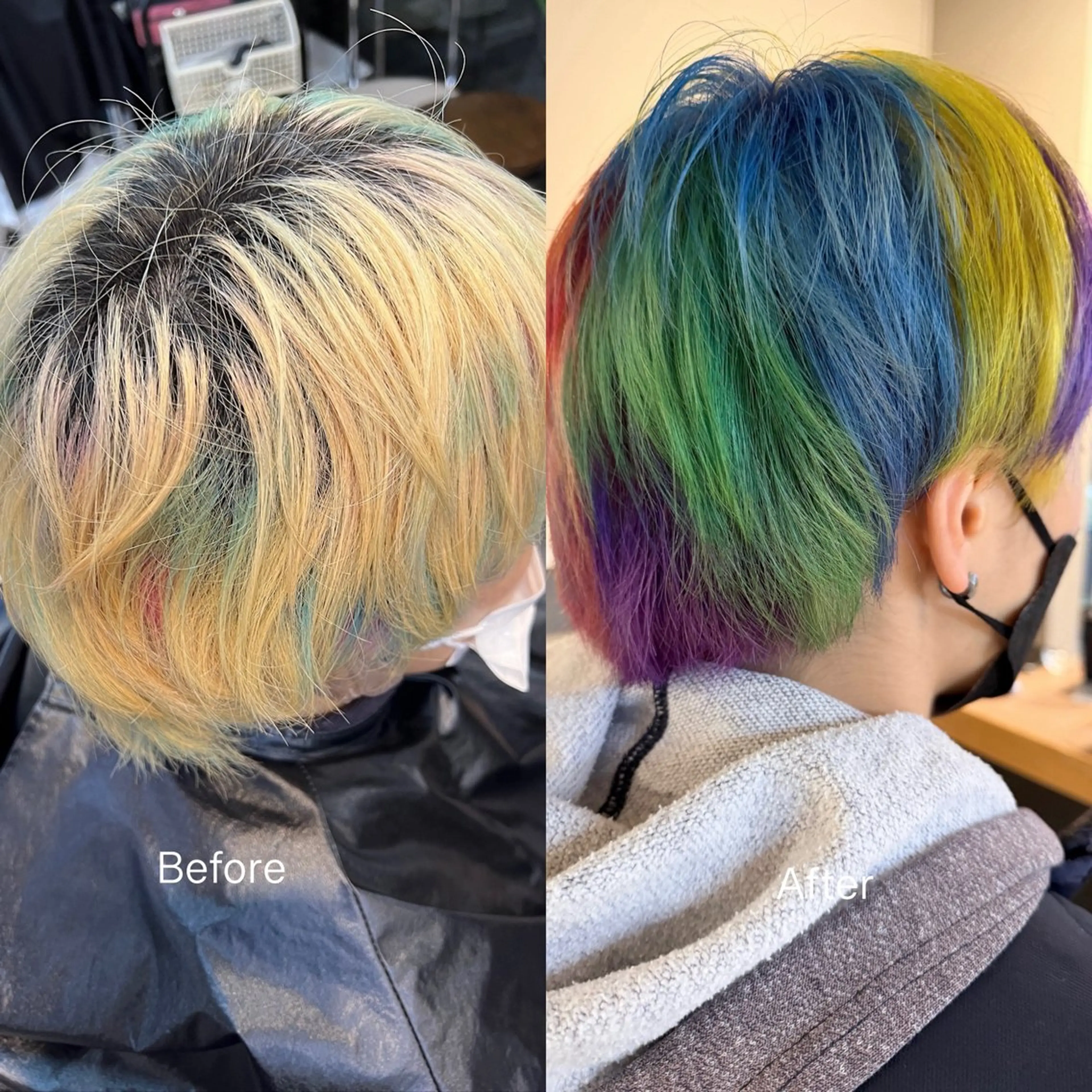 ショート カラー デザインカラー daiki 原宿のヘアスタイル