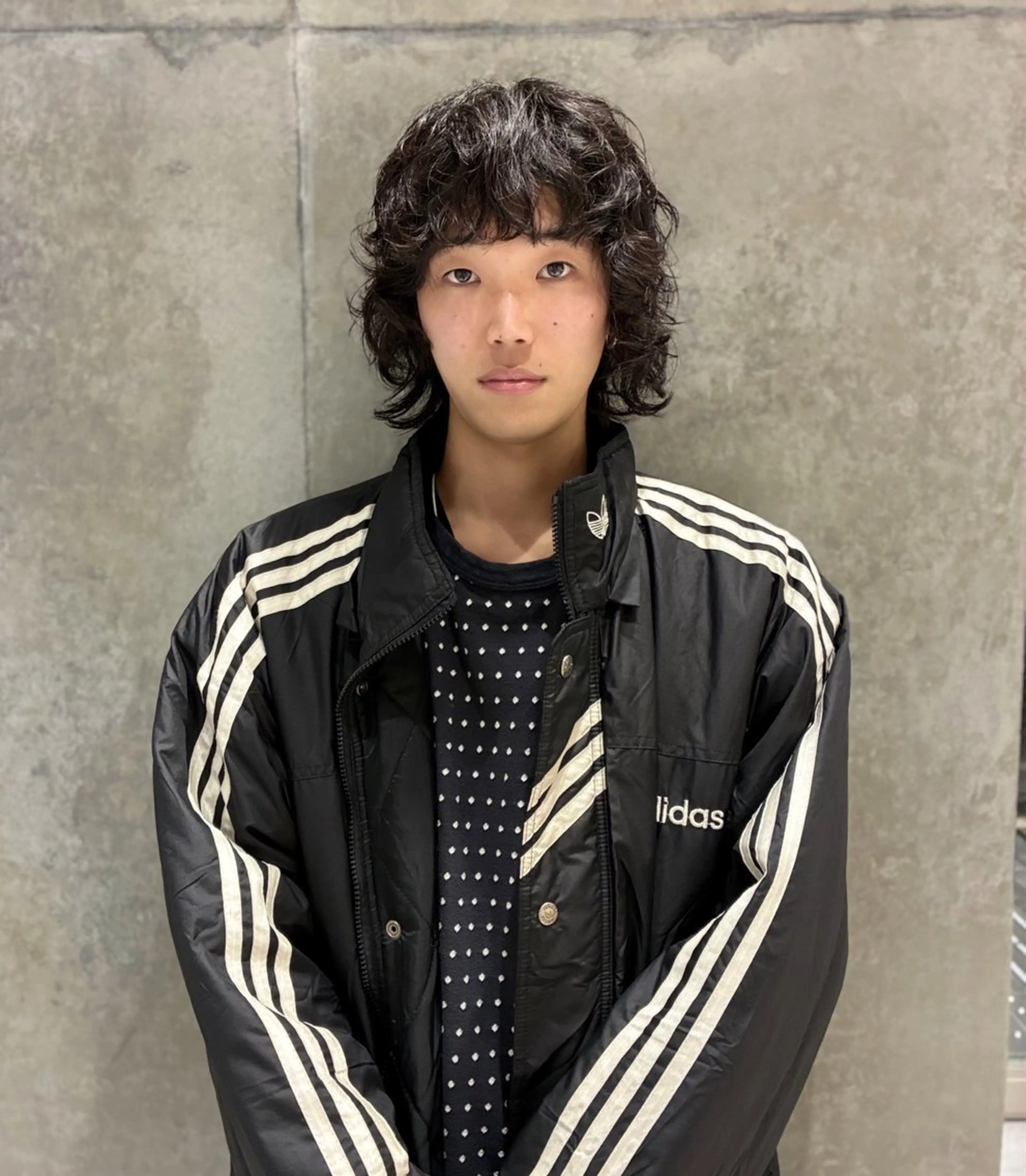 ミディアム パーマ メンズ カット パーマ 篠江 廉のヘアスタイル