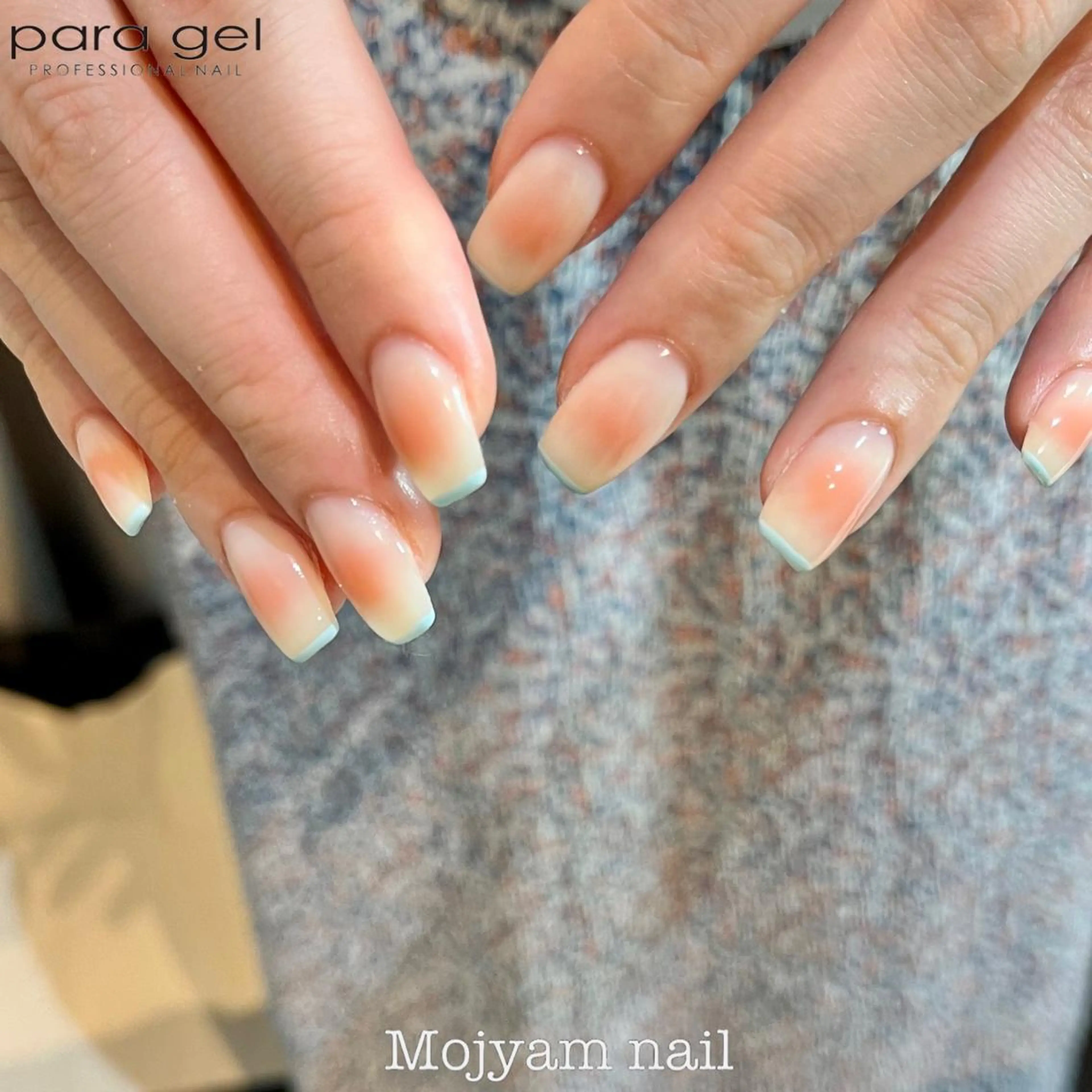 ネイル チークネイル フレンチネイル 韓国ネイル スクエアネイル 夏ネイル ハンドネイル Mojyam nail所属・松本 実咲のネイルデザイン
