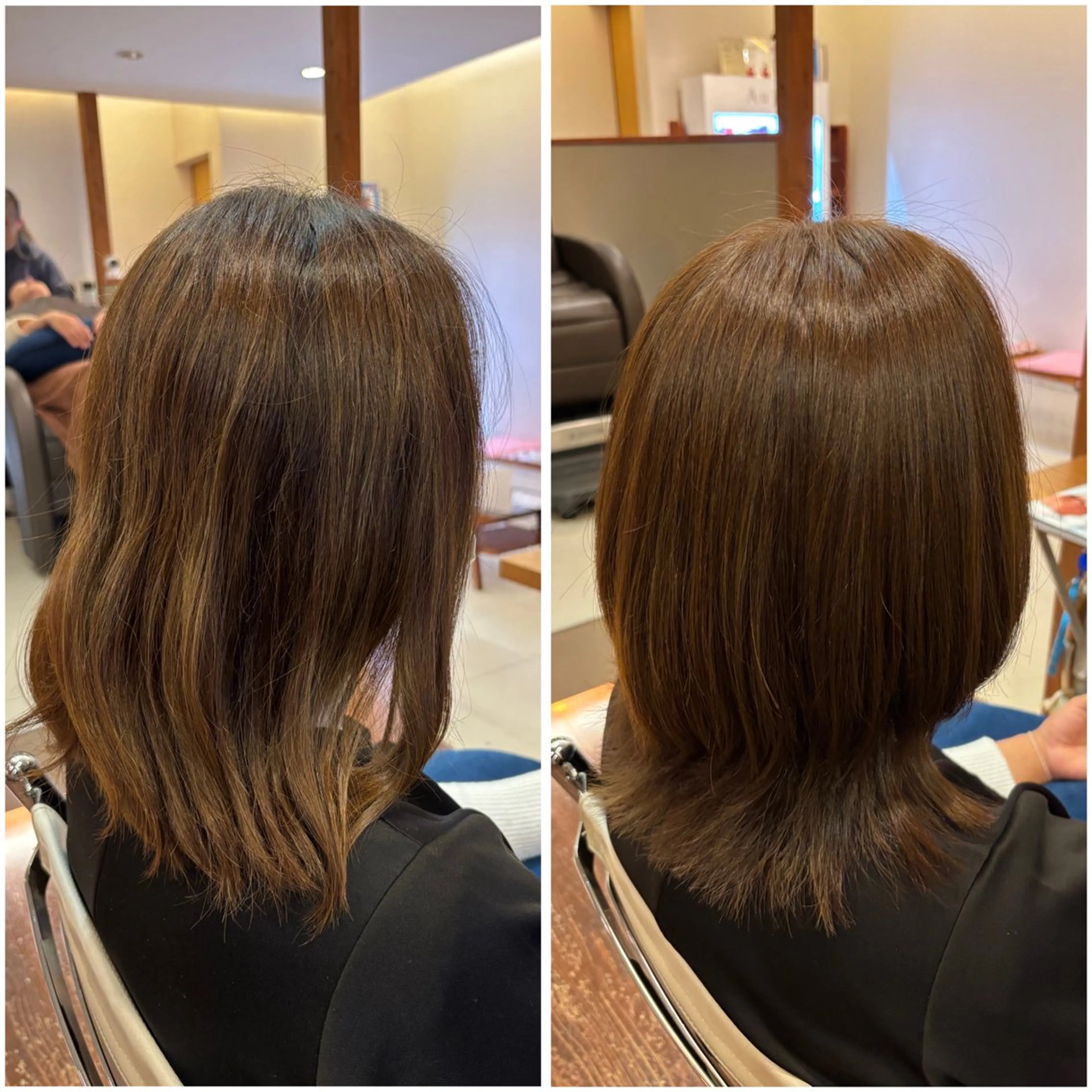 ミディアム カラー カット ヘアカラー トリートメント peal ark いろはのヘアスタイル